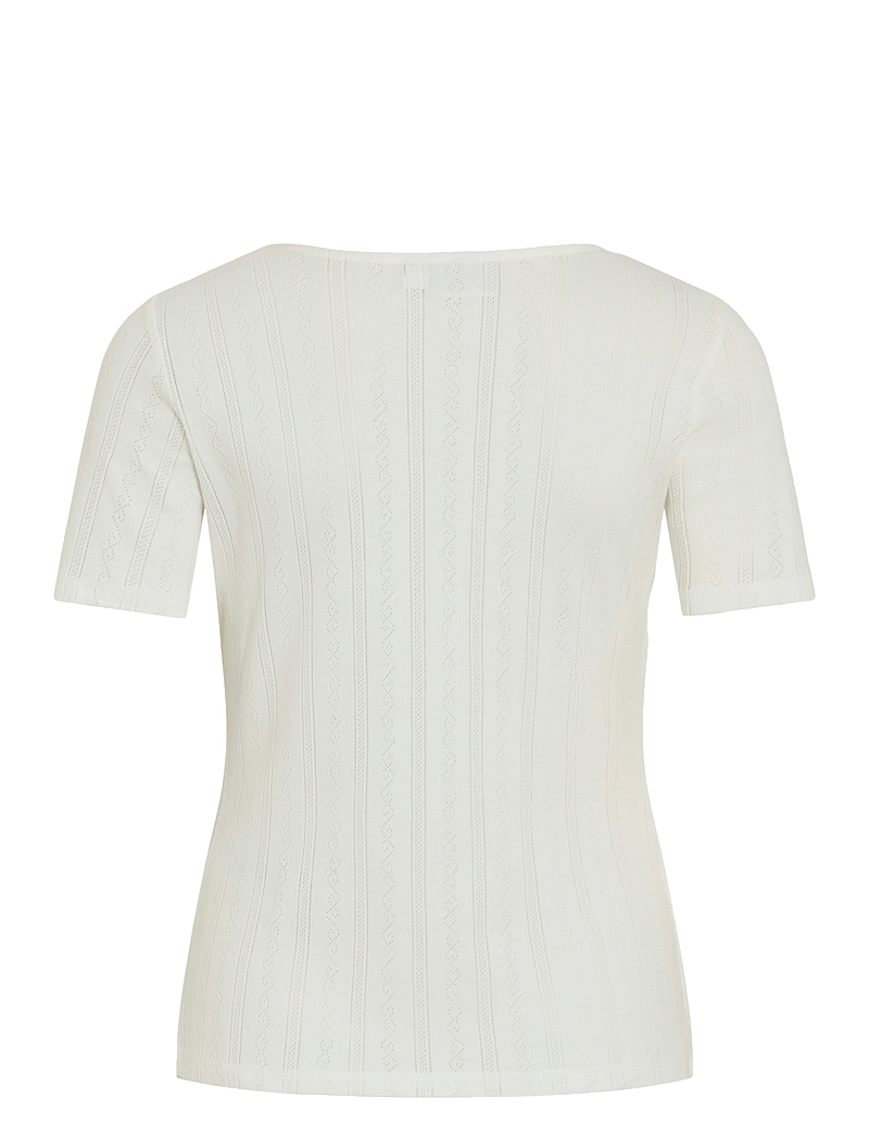 Vila - VIKASSIE S/S POINTELLE TOP - NOOS - t-shirts - snow white - 2