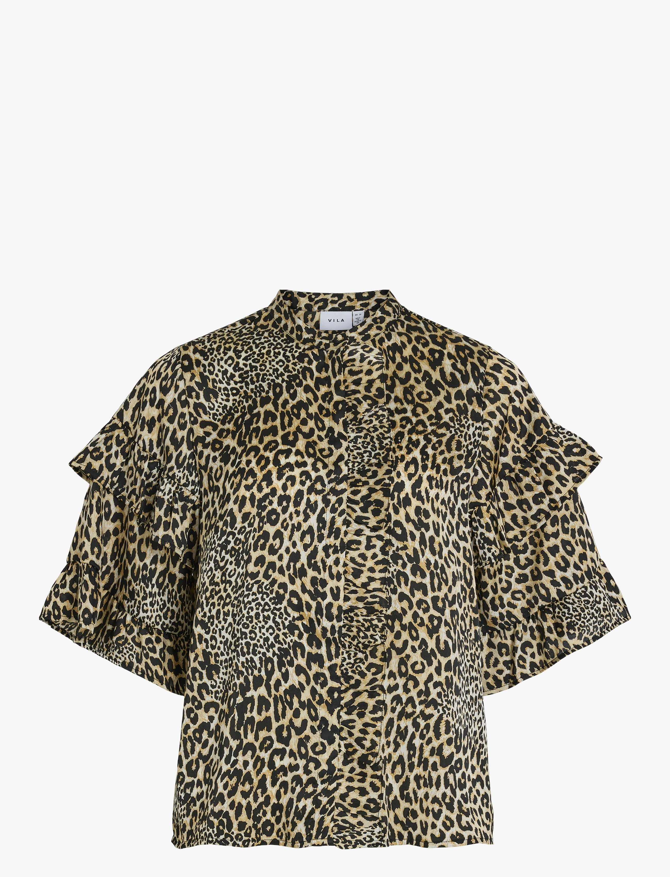 Vila VIKAVAS 2/4 FRILL SHIRT - Blouses & Shirts - NOMAD / brown