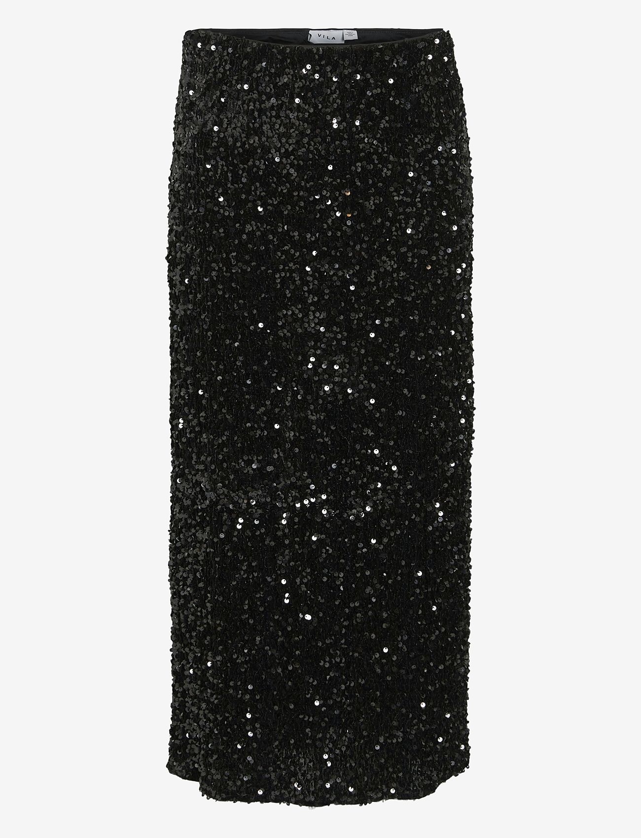 Vila - VIFAITH HW MIDI SEQUIN SKIRT/VOL - black beauty - 0