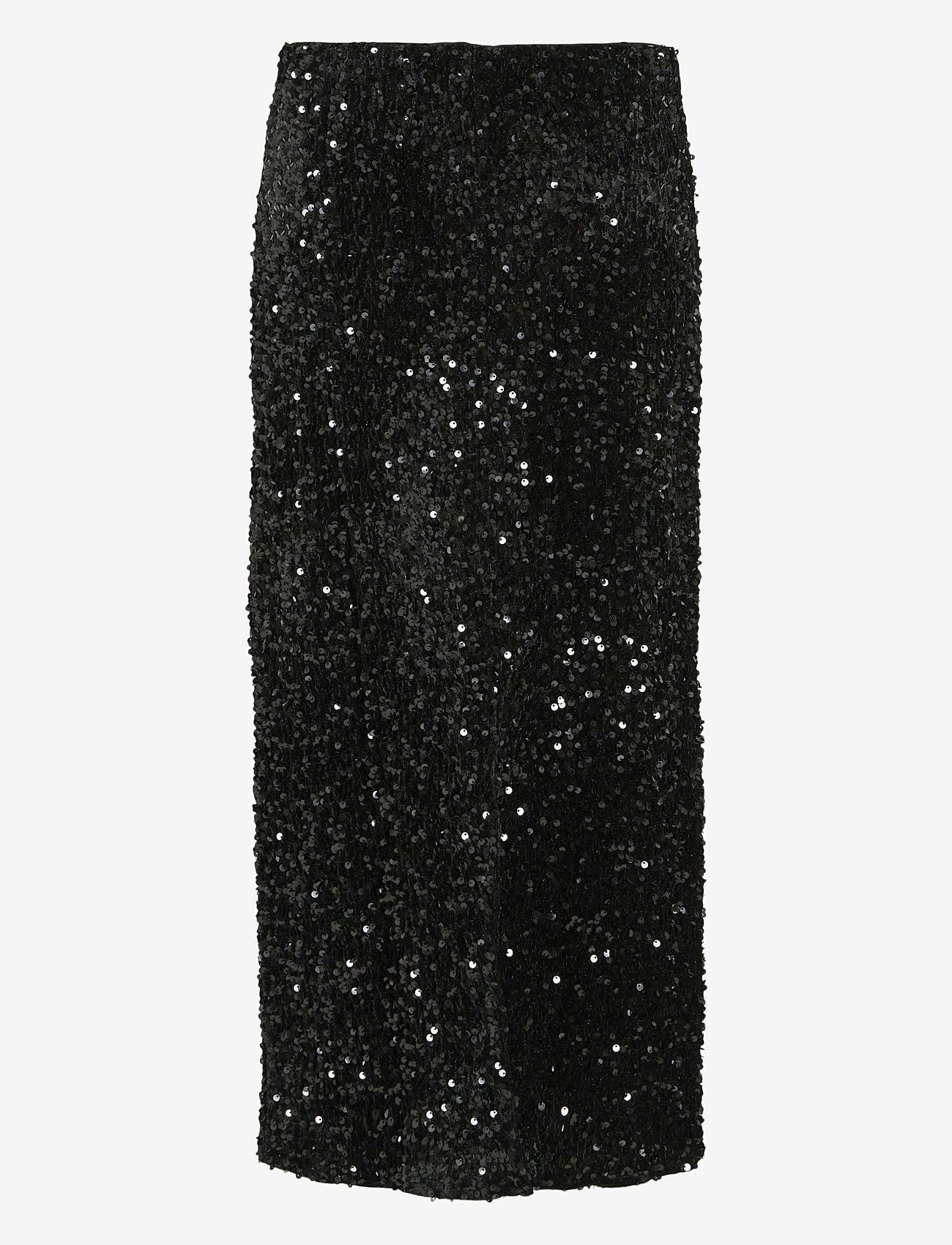 Vila - VIFAITH HW MIDI SEQUIN SKIRT/VOL - black beauty - 1