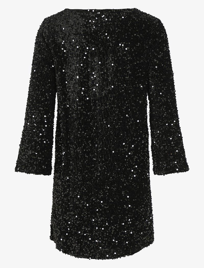 Vila - VIFAITH V-NECK L/S SEQUIN DRESS/VOL - litterkleidid - black beauty - 1