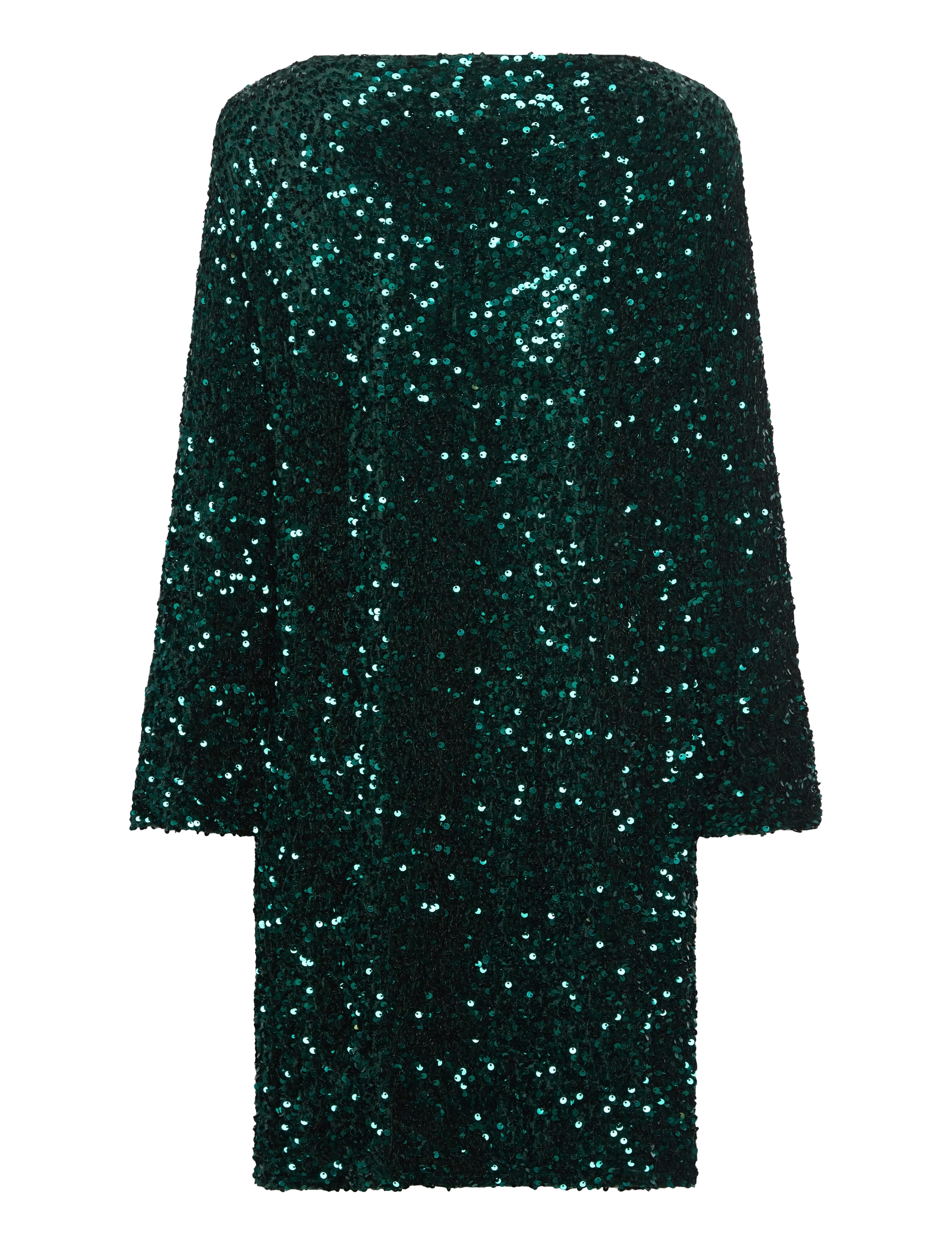 Vila - VIFAITH V-NECK L/S SEQUIN DRESS/VOL - festtøj til outletpriser - pineneedle - 2