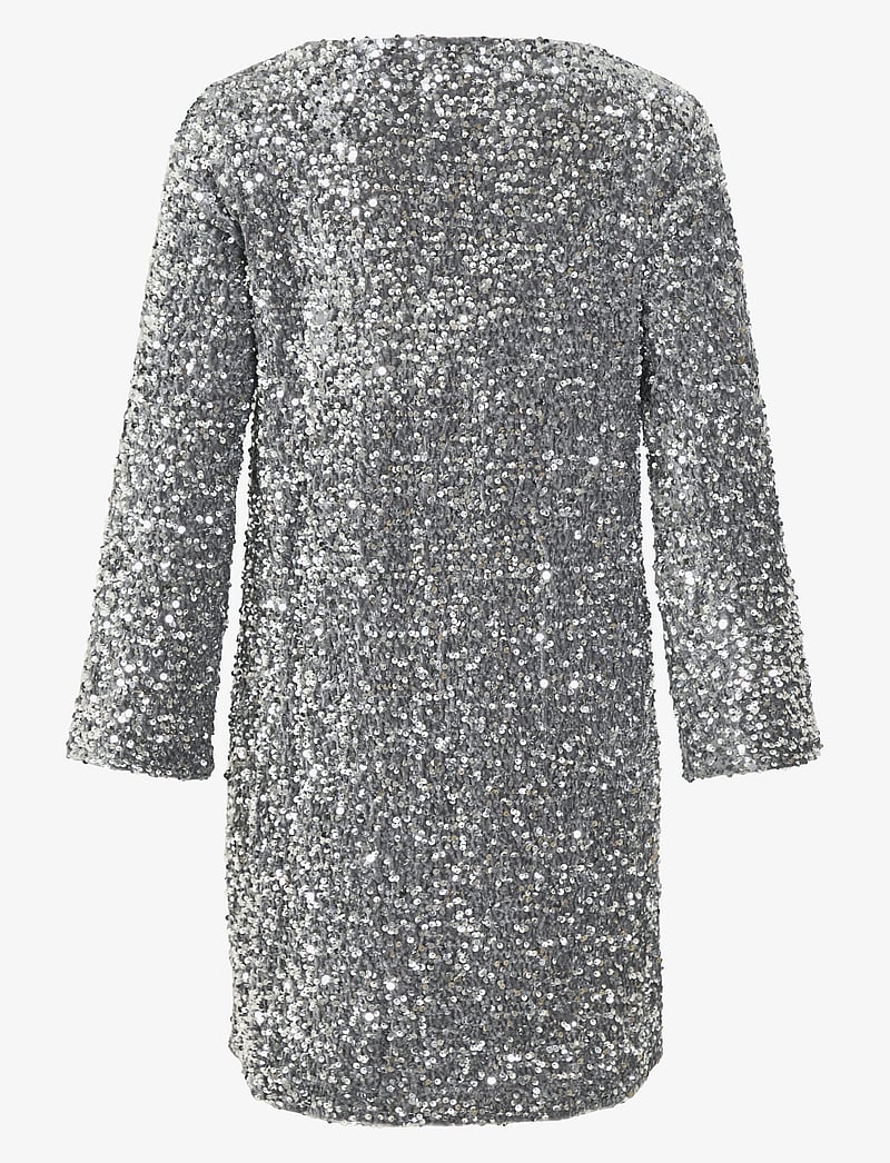 Vila - VIFAITH V-NECK L/S SEQUIN DRESS/VOL - litterkleidid - silver - 1