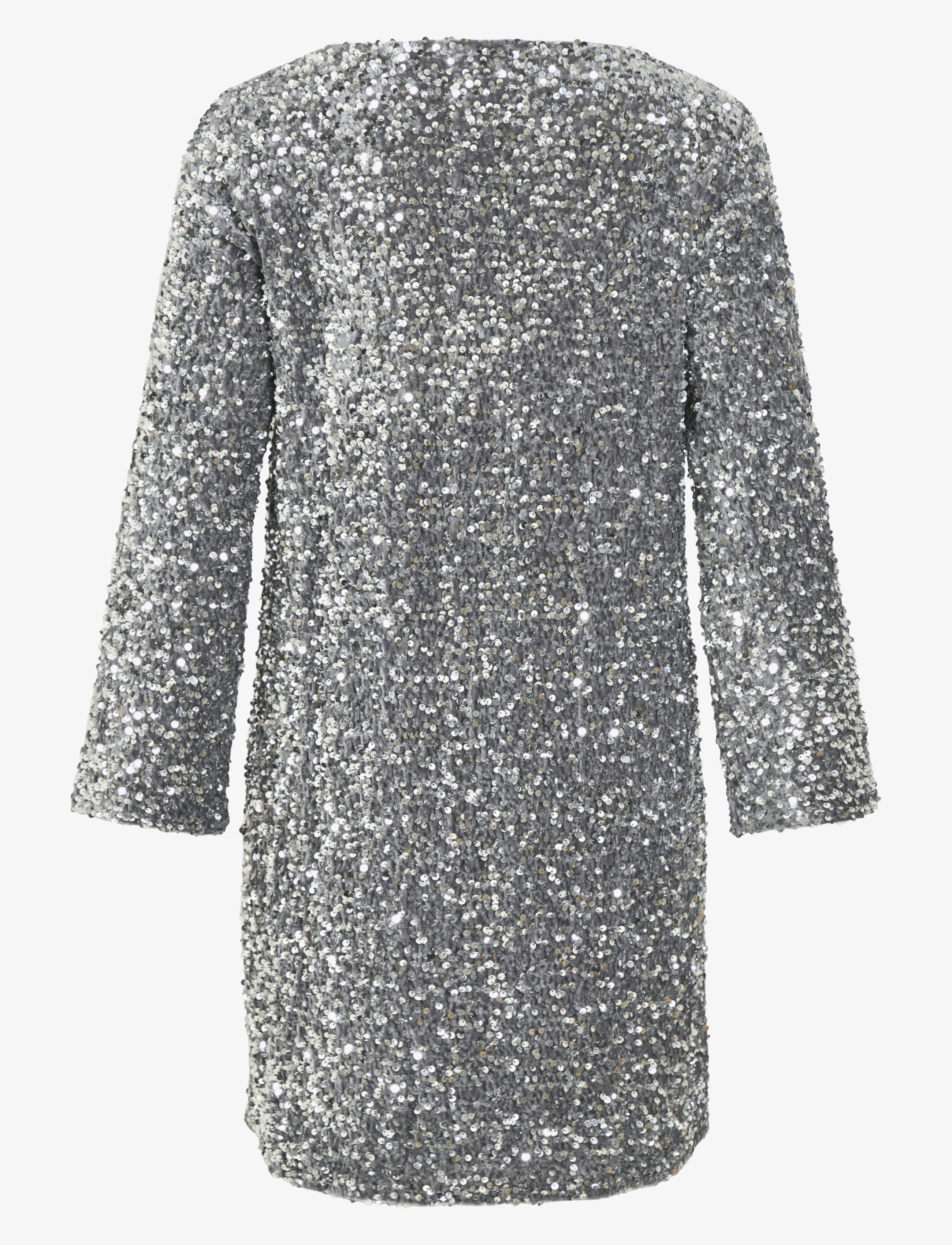Vila - VIFAITH V-NECK L/S SEQUIN DRESS/VOL - vakarėlių drabužiai išparduotuvių kainomis - silver - 2