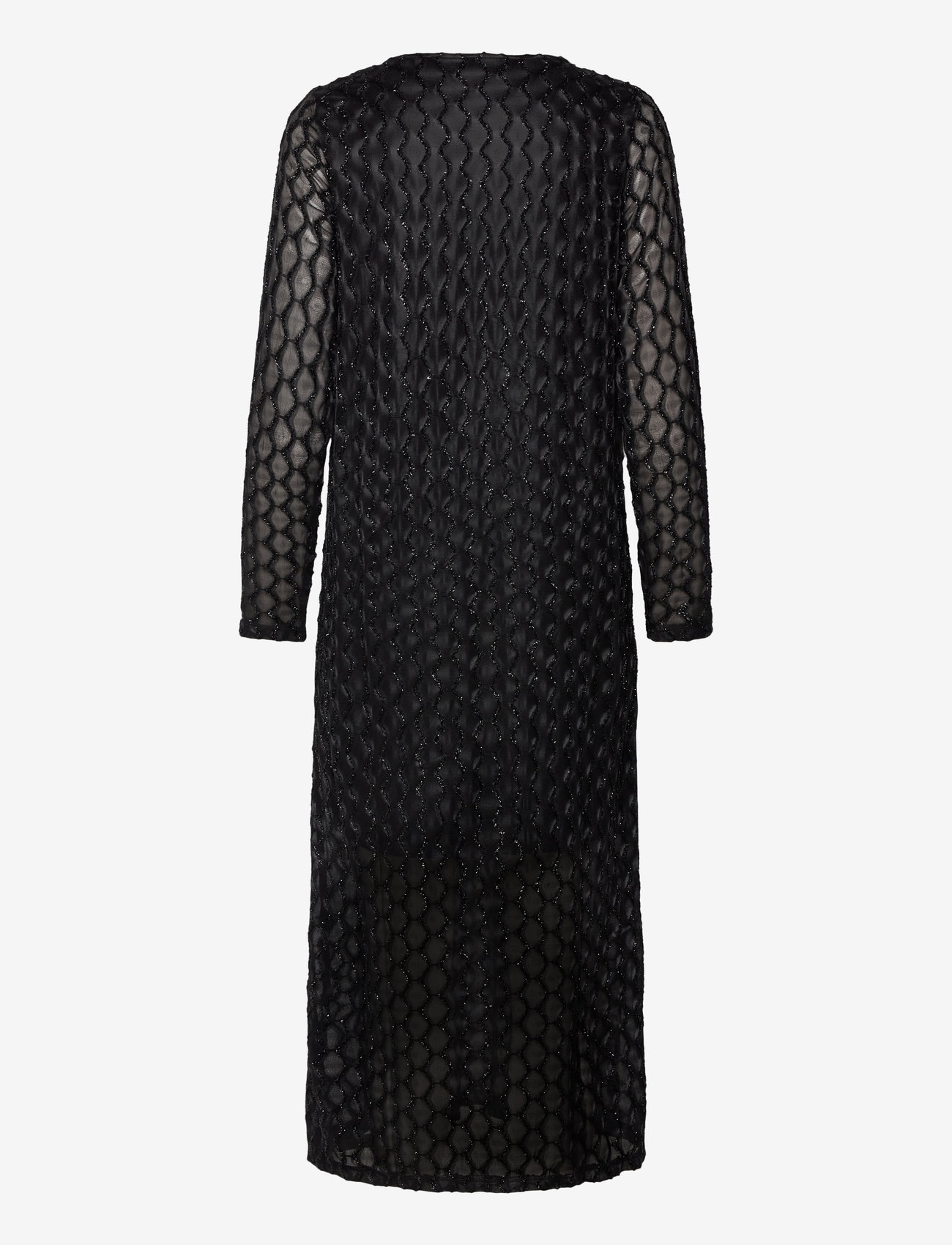 Vila - VIZALMA V-NECK L/S MIDI DRESS/R - maxikleider - black beauty - 1