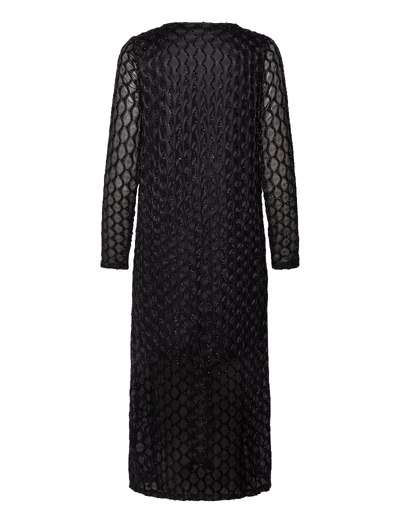 Vila - VIZALMA V-NECK L/S MIDI DRESS/R - maxikleider - black beauty - 1