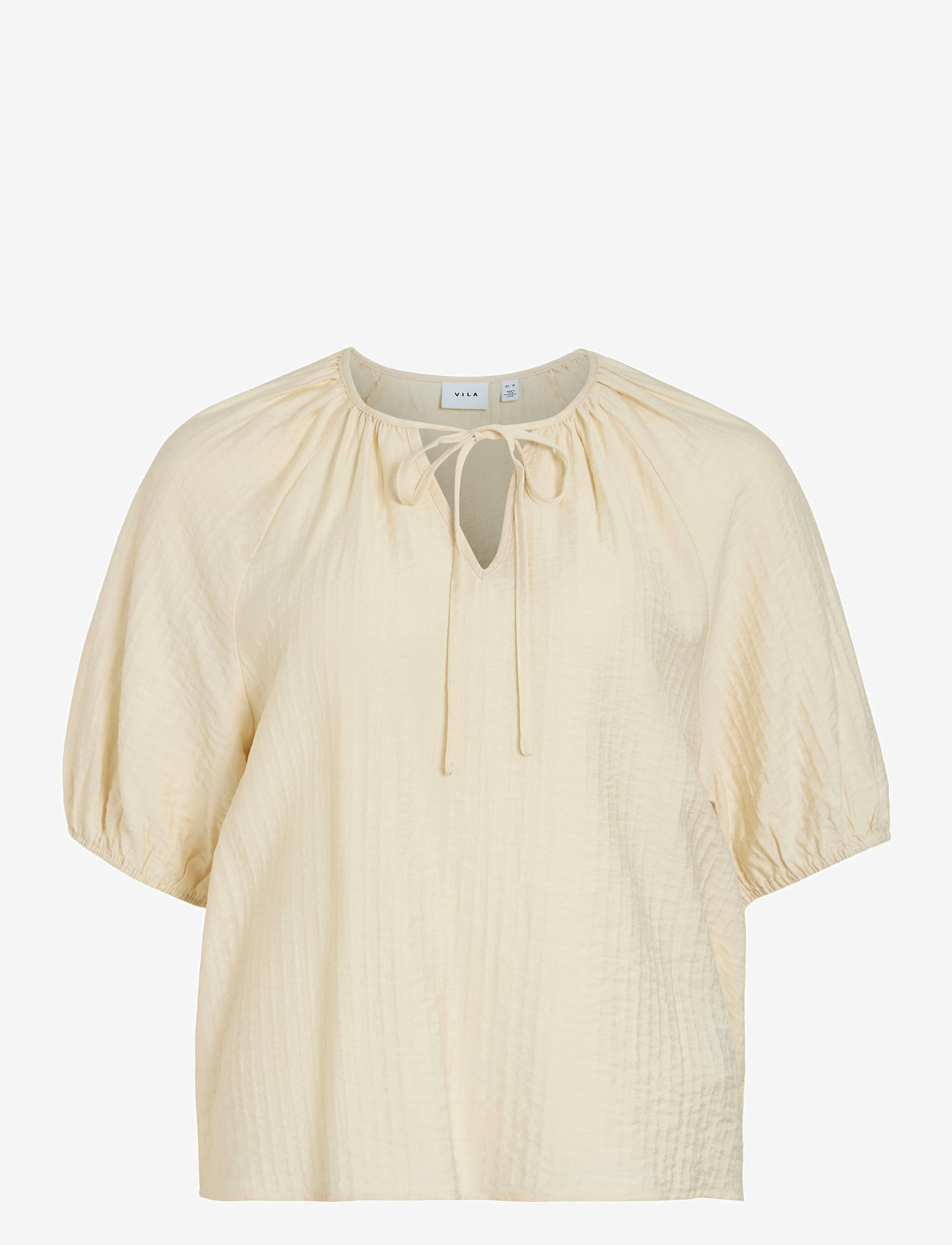 Vila - VICLO 2/4 V-NECK TOP - NOOS - lühikeste varrukatega pluusid - birch - 0