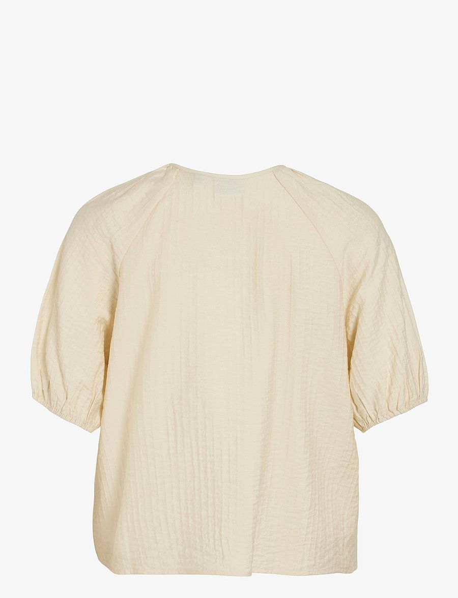 Vila - VICLO 2/4 V-NECK TOP - NOOS - lühikeste varrukatega pluusid - birch - 2