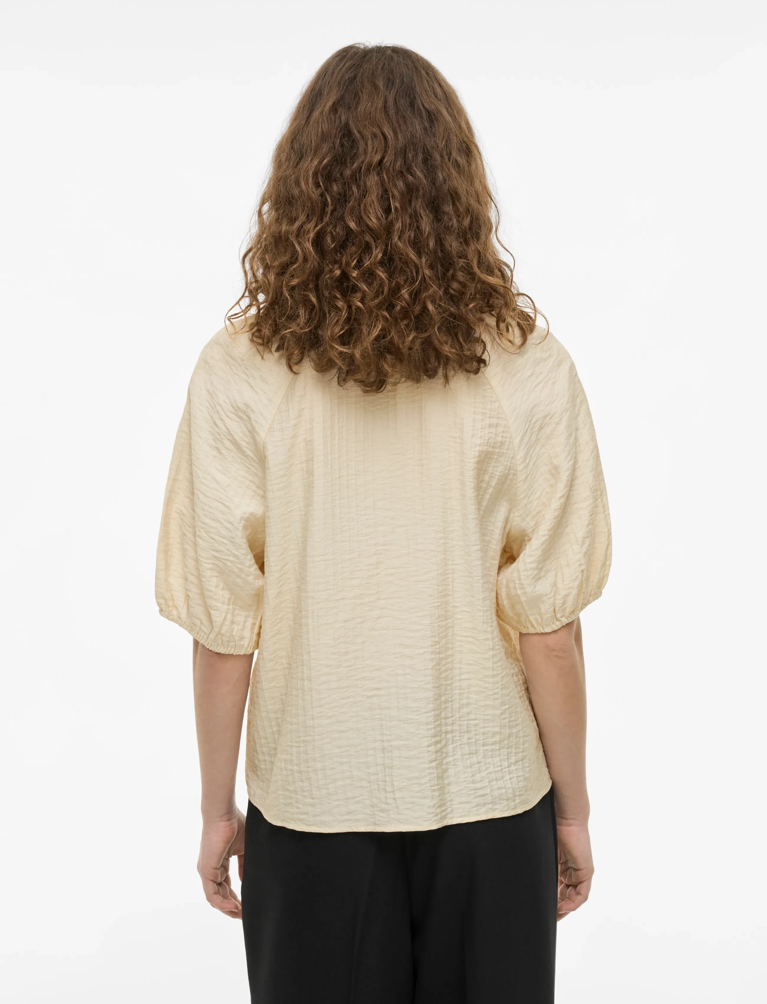 Vila - VICLO 2/4 V-NECK TOP - NOOS - kortærmede bluser - birch - 3