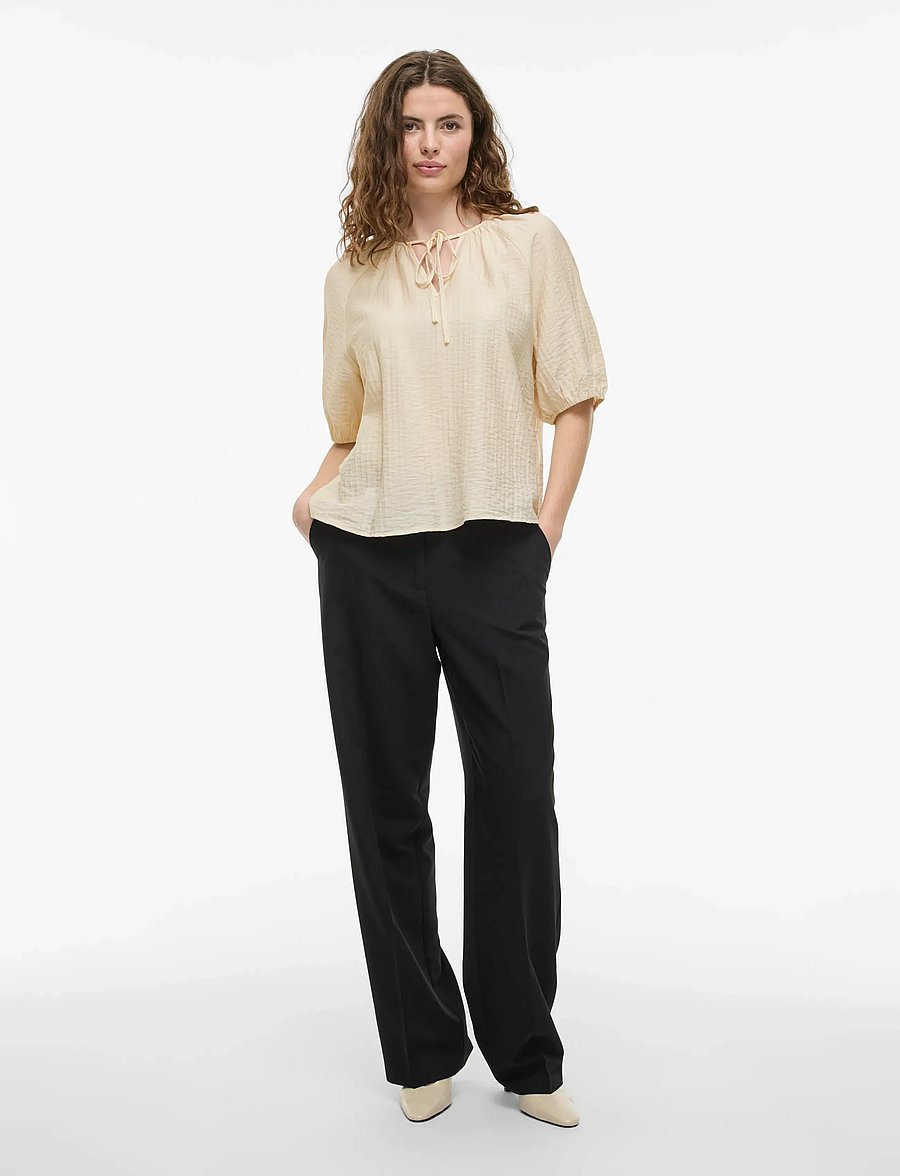 Vila - VICLO 2/4 V-NECK TOP - NOOS - lühikeste varrukatega pluusid - birch - 4