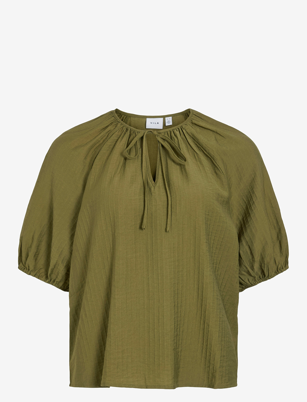 Vila - VICLO 2/4 V-NECK TOP - NOOS - lühikeste varrukatega pluusid - capulet olive - 1