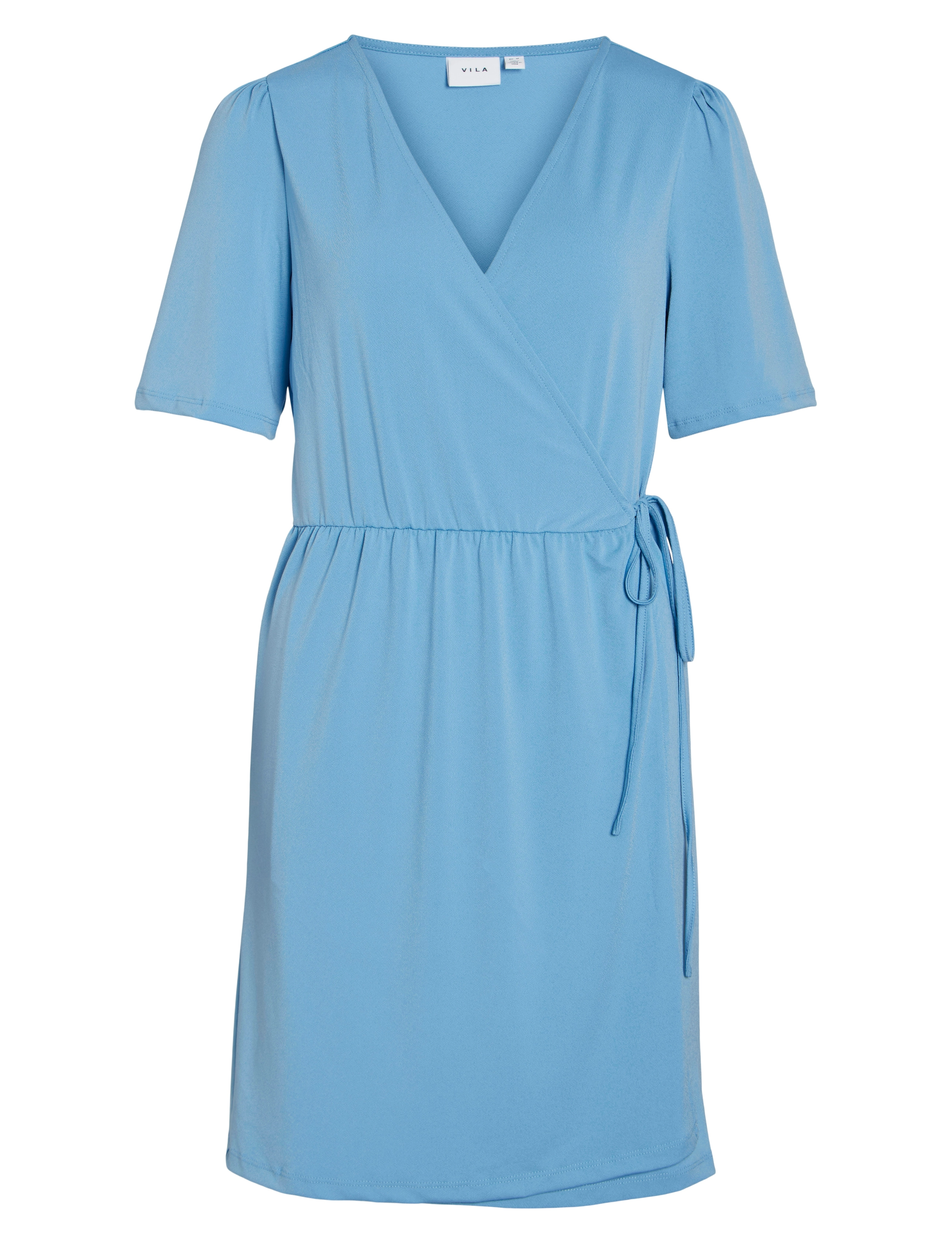 VILA Vinayeli S/S Kurz Wrap Kleid - Noos Blau - XS - Damen