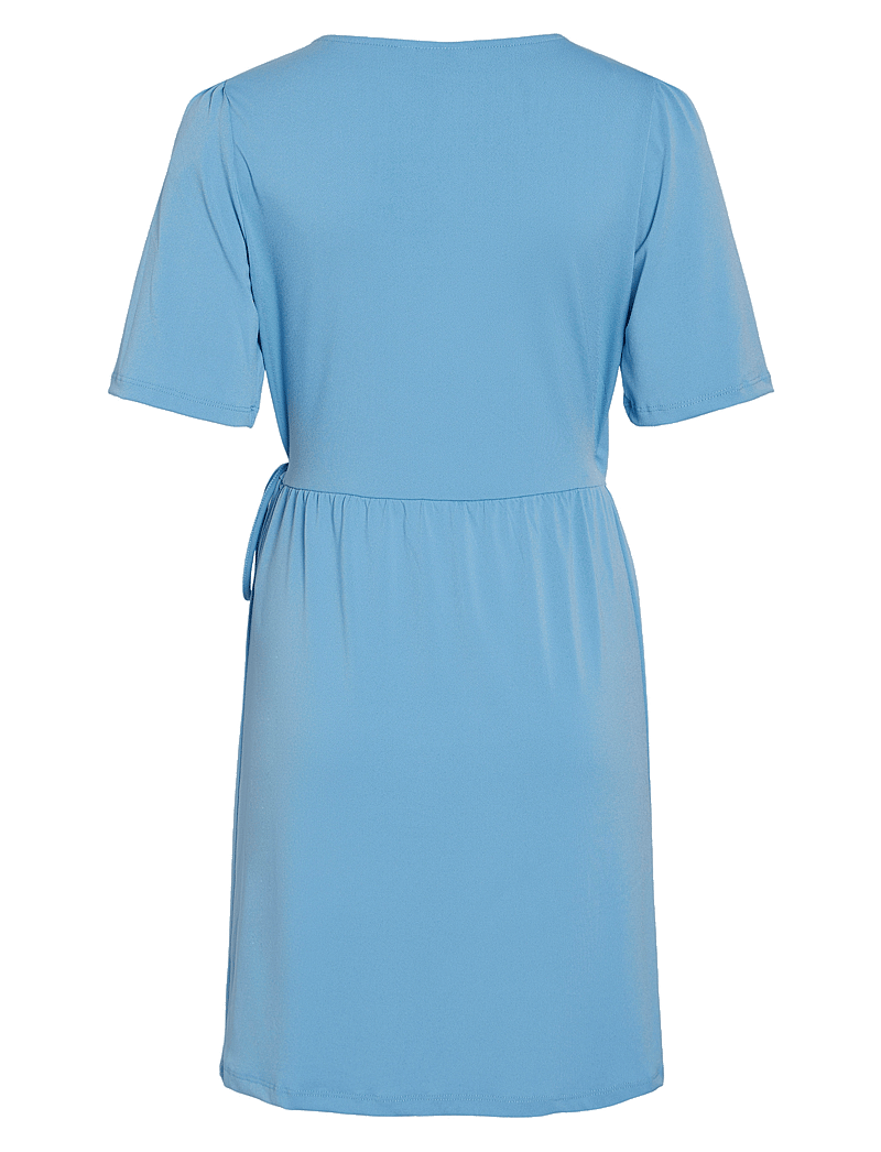 Vila - VINAYELI S/S SHORT WRAP DRESS - NOOS - sommarklänningar - blissful blue - 2
