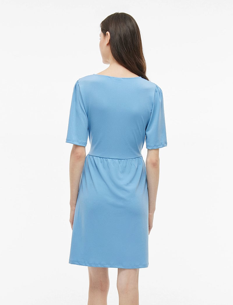 Vila - VINAYELI S/S SHORT WRAP DRESS - NOOS - sommarklänningar - blissful blue - 3