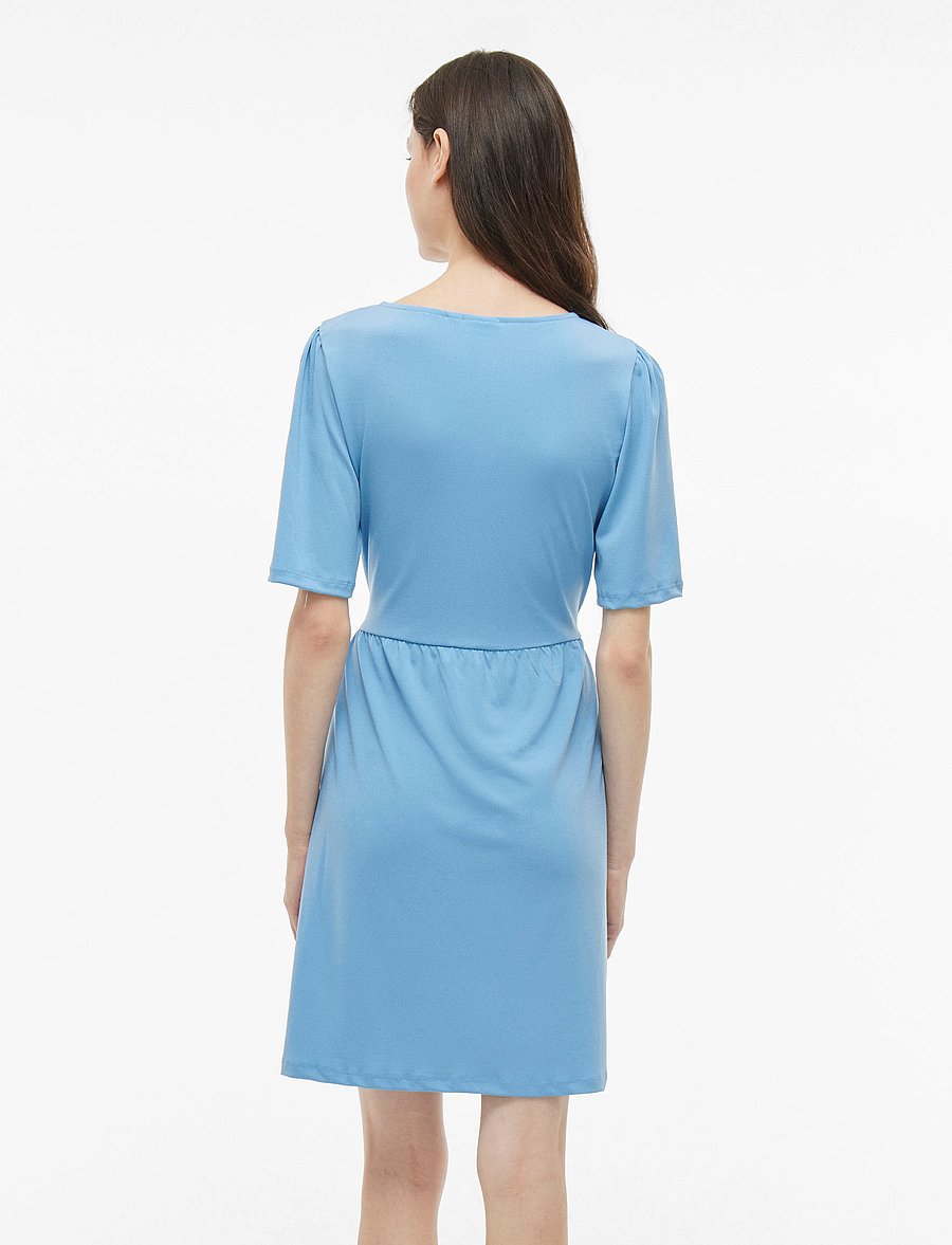 Vila - VINAYELI S/S SHORT WRAP DRESS - NOOS - sommerkleider - blissful blue - 3