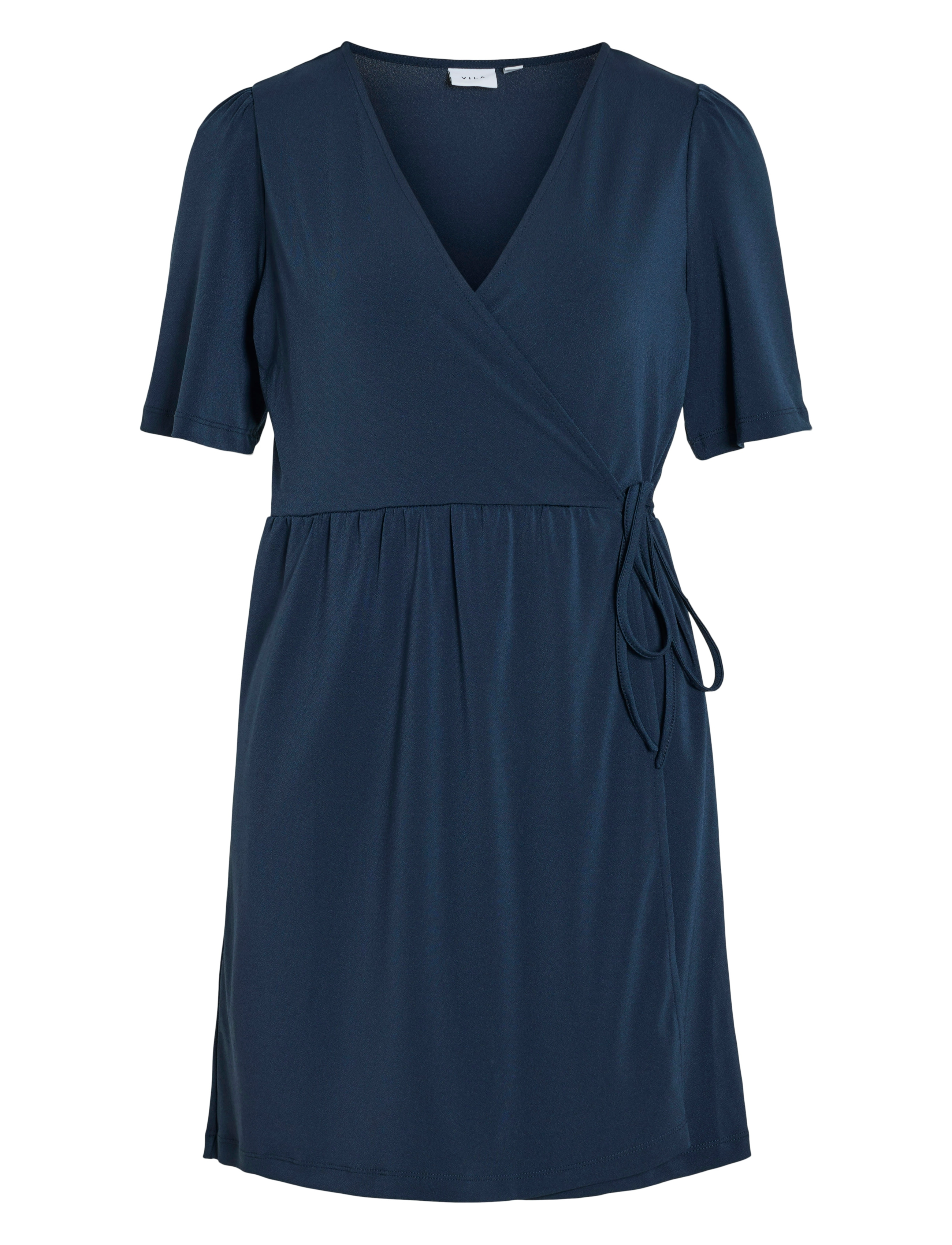 VILA Vinayeli S/S Kurz Wrap Kleid - Noos Navy - XS - Damen