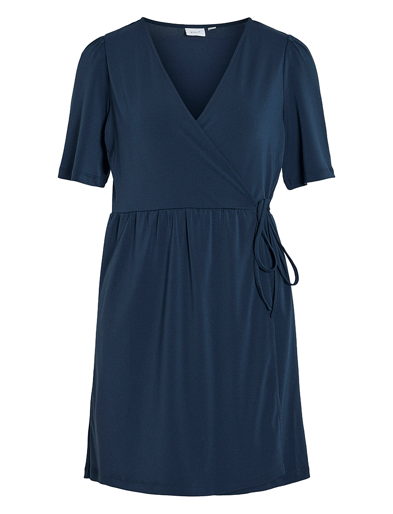 Vila - VINAYELI S/S SHORT WRAP DRESS - NOOS - sommerkjoler - navy blazer - 0