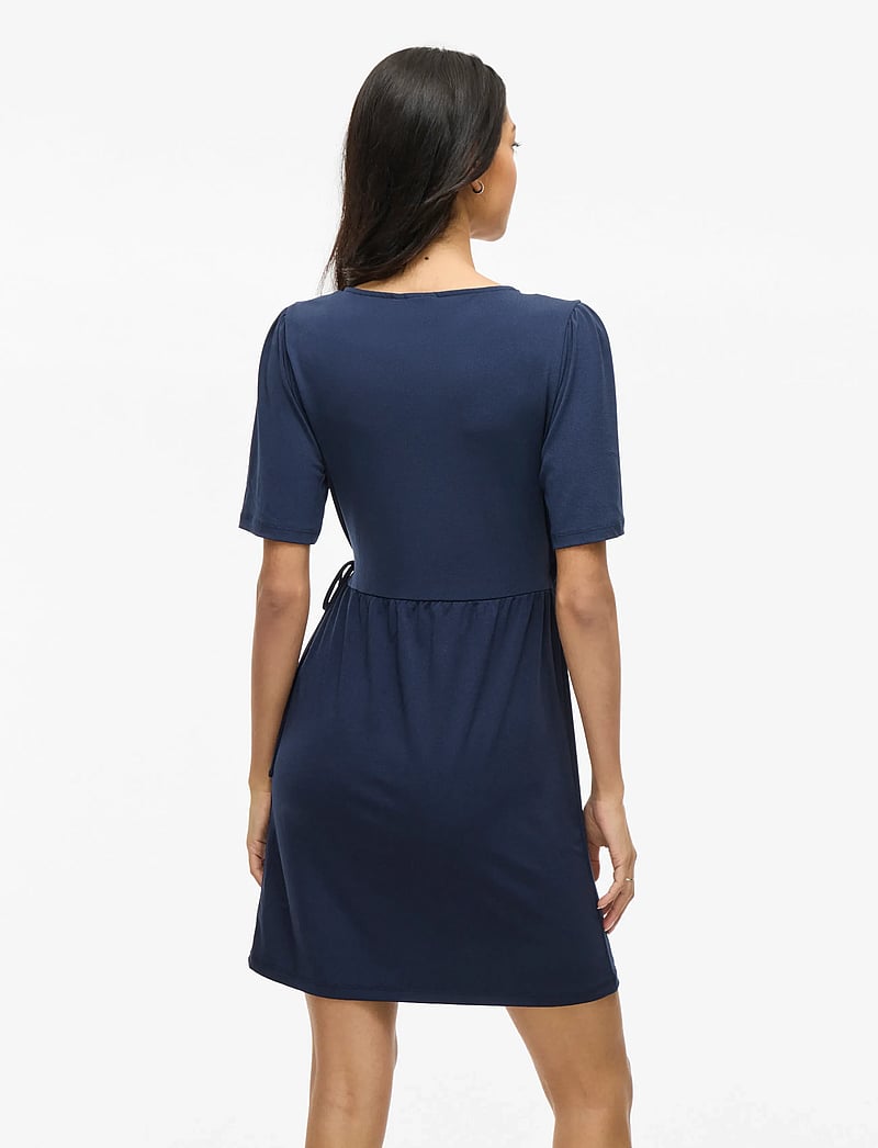 Vila - VINAYELI S/S SHORT WRAP DRESS - NOOS - sommerkjoler - navy blazer - 3