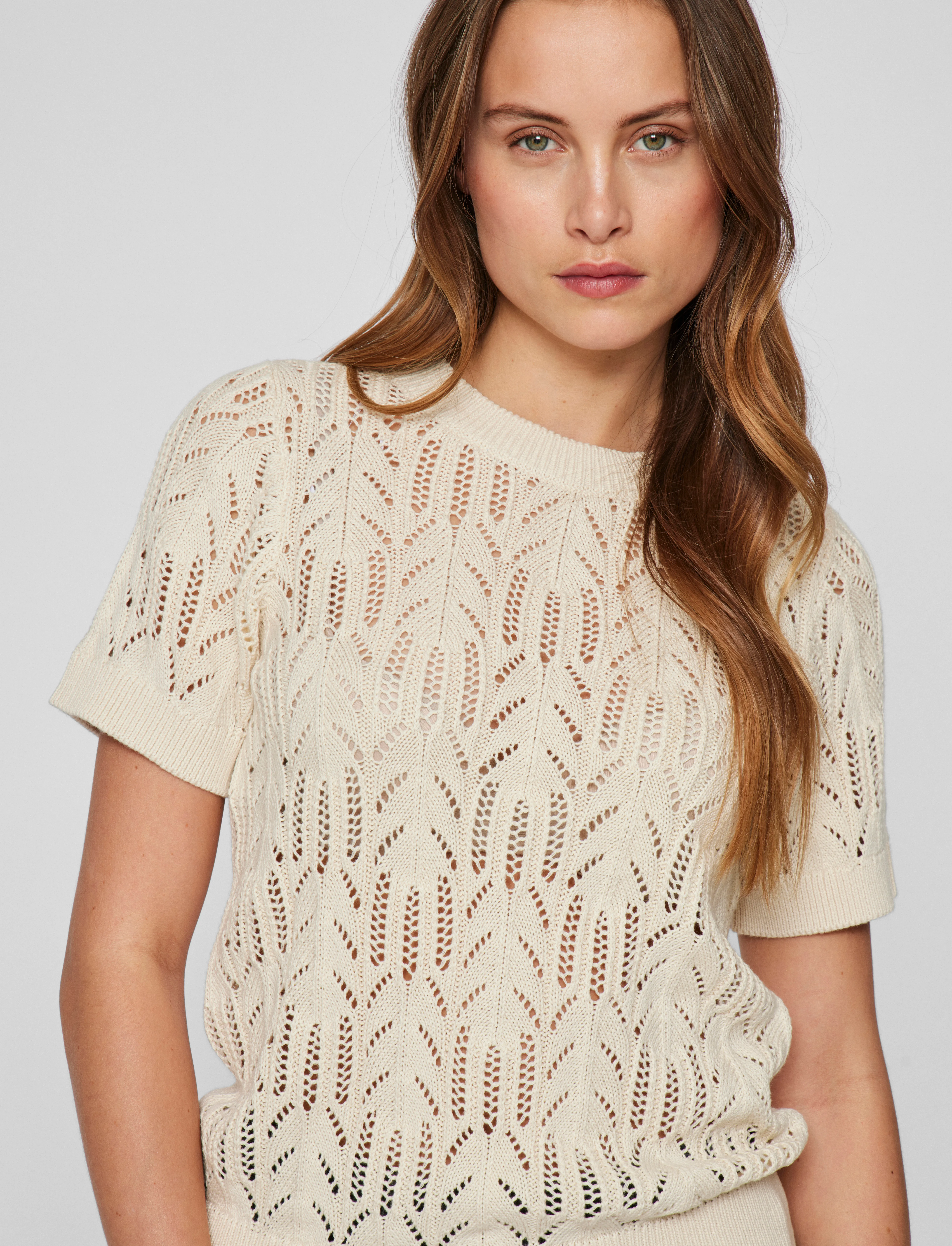 Vila - VICOTTI S/S O-NECK KNIT TOP - NOOS - pullover - birch - 5
