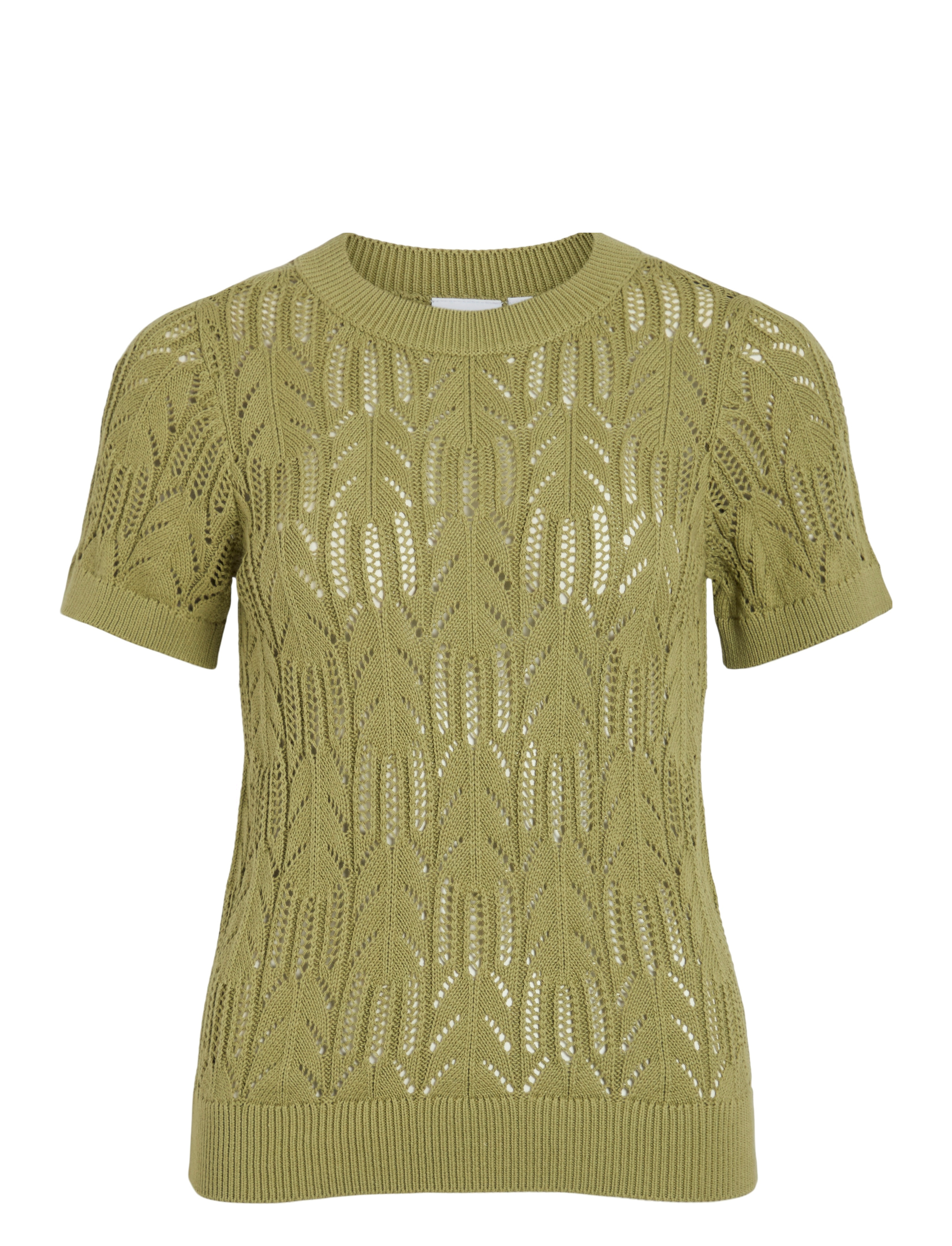 Vila VICOTTI S/S O-NECK KNIT TOP - NOOS - Angebote - SAGE / khaki/green