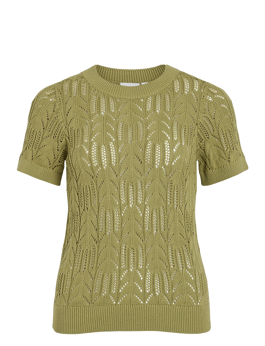 Vila - VICOTTI S/S O-NECK KNIT TOP - NOOS - striktrøjer - sage - 1