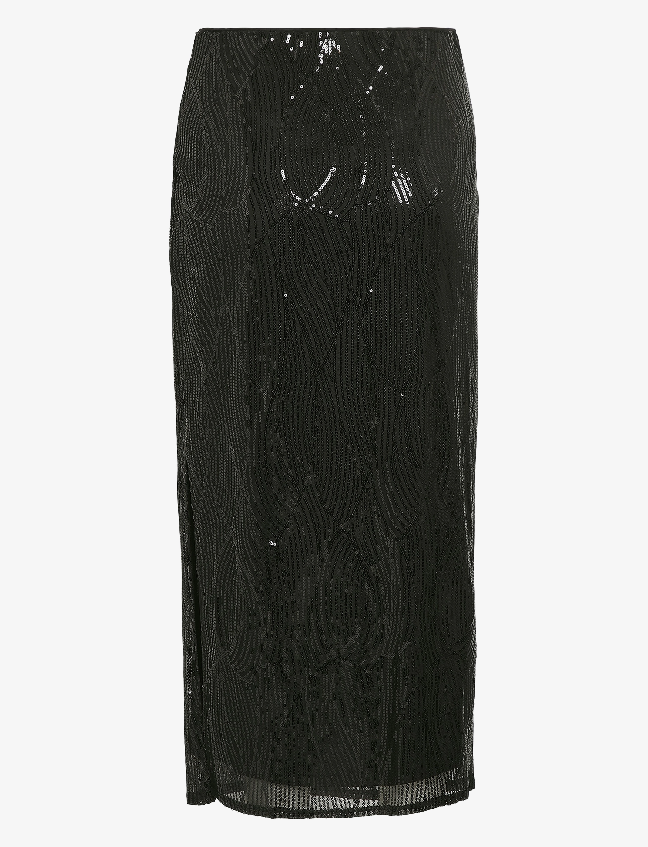 Vila - VIZIKKI MIDI SEQUIN SKIRT/DC - laveste priser - black beauty - 1