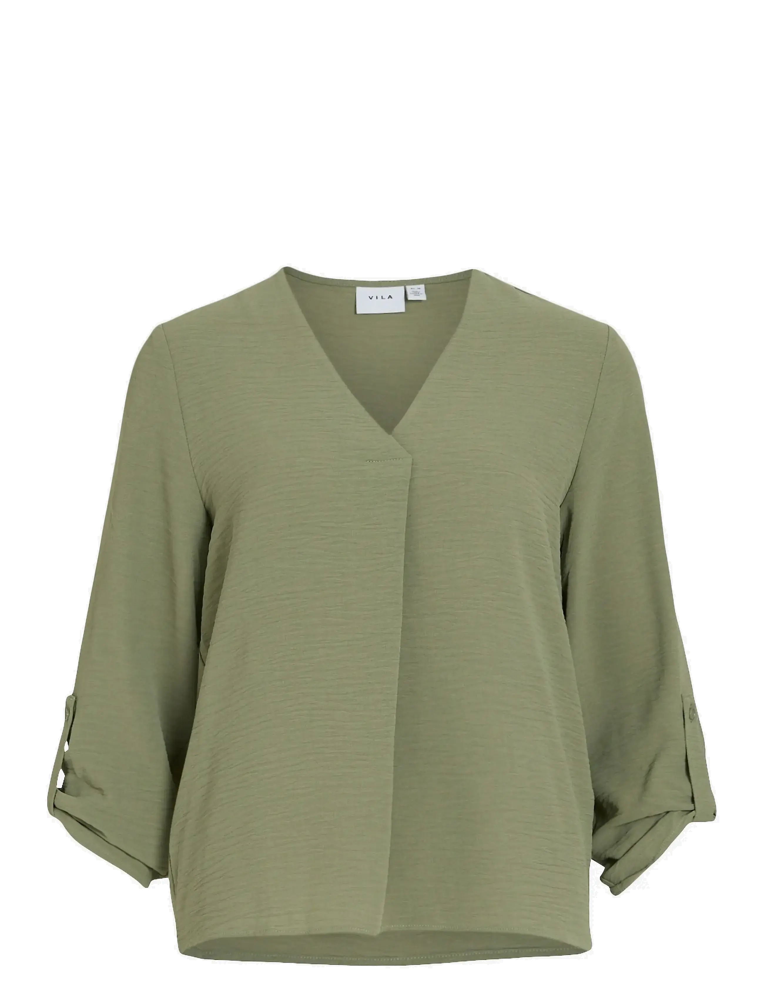 VIJOSA 3/4 V-NECK TOP - NOOS - OIL GREEN