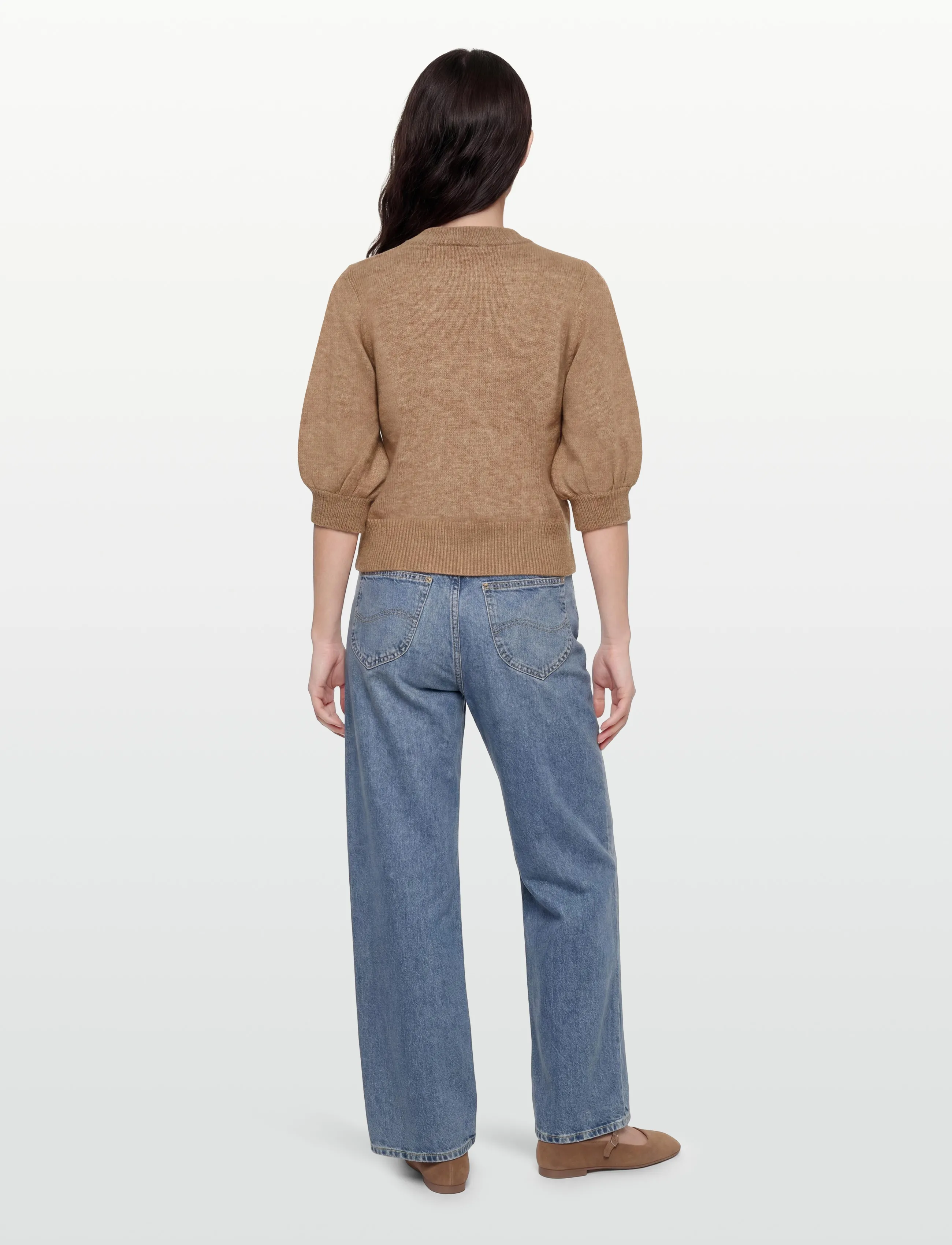Vila - VIBIOLA 3/4 SLEEVE KNIT TOP #6 - sviitrid - toasted coconut - 4