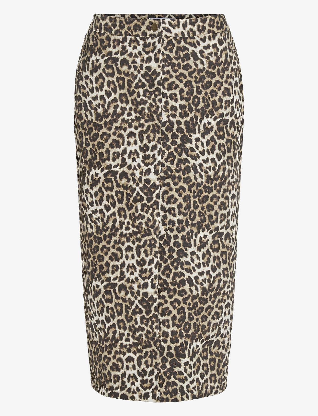 Vila - VILEONOR HW MIDI LEO DENIM SKIRT JULY/LC - midi nederdele - caramel cafÉ - 0