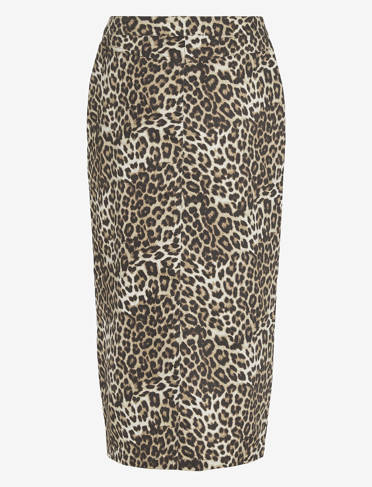 Vila - VILEONOR HW MIDI LEO DENIM SKIRT JULY/LC - midi nederdele - caramel cafÉ - 1