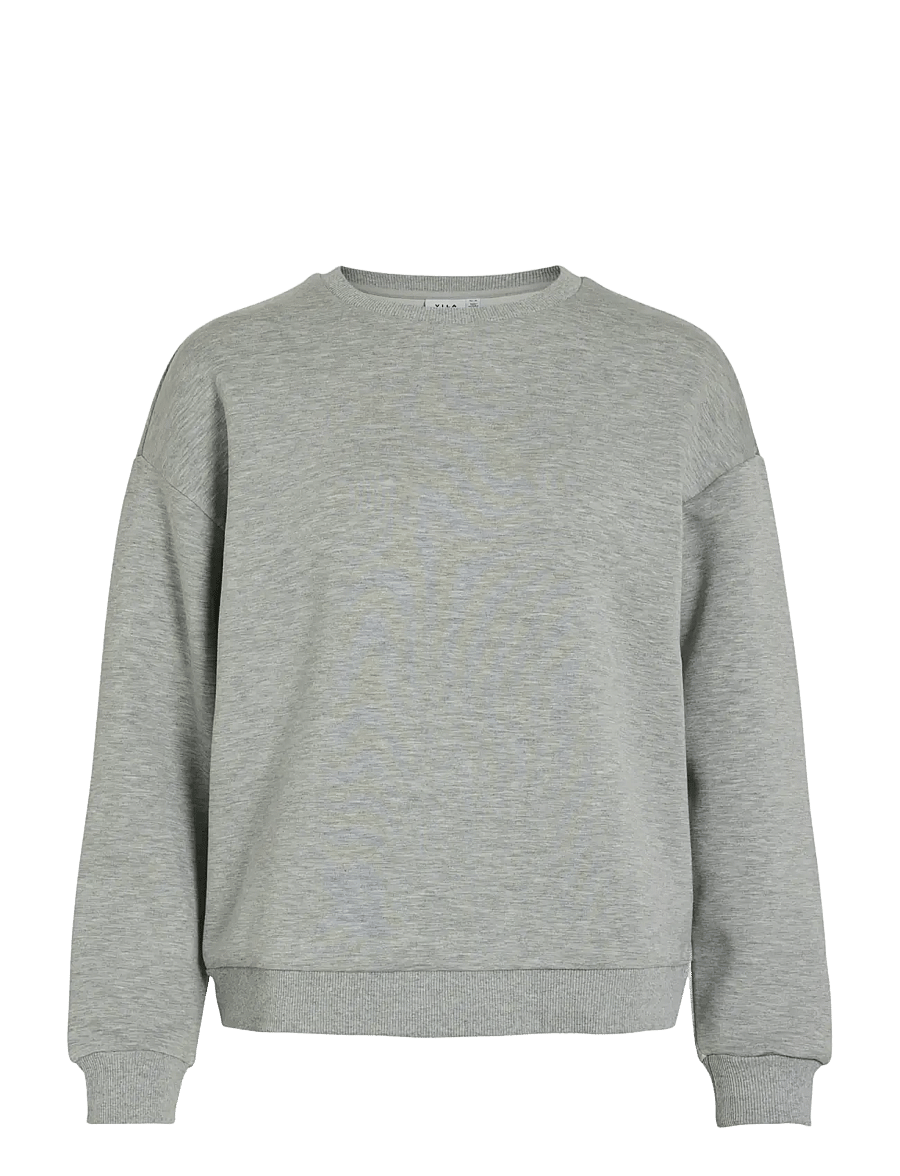 Vila - VISANDY L/S SWEAT TOP - NOOS - everyday style - light grey melange - 1