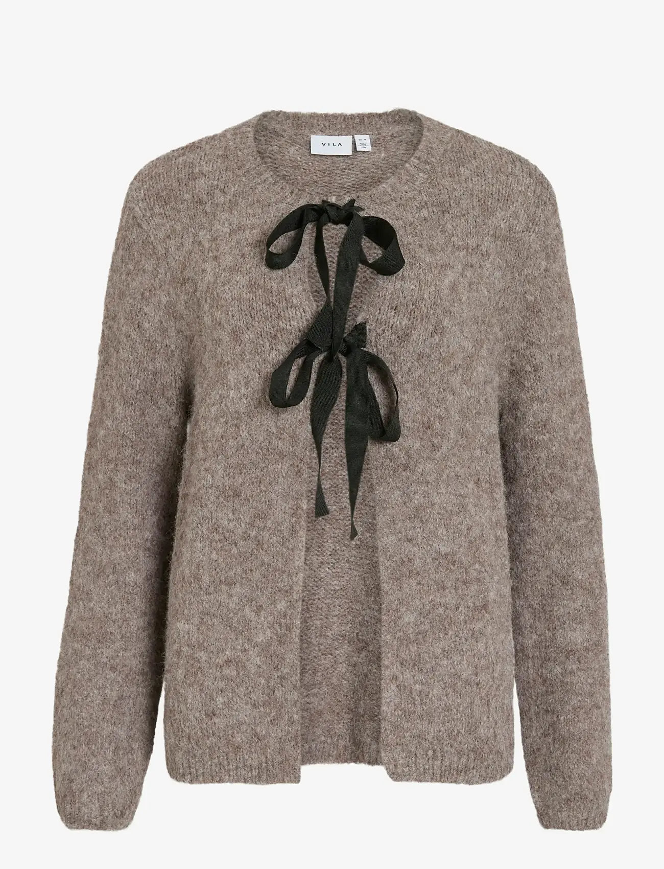 Vila - VIBOWS L/S KNIT CARDIGAN/LN - cardigans - dark natural melange - 1