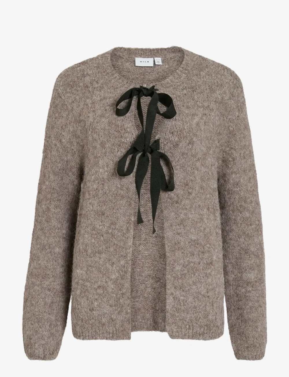 Vila - VIBOWS L/S KNIT CARDIGAN/LN/1 - cardigans - dark natural melange - 1