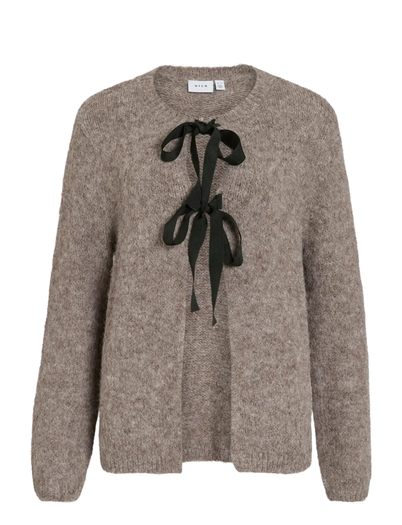 Vila VIBOWS L/S KNIT CARDIGAN/LN - Transitional Layering - DARK NATURAL MELANGE / brown