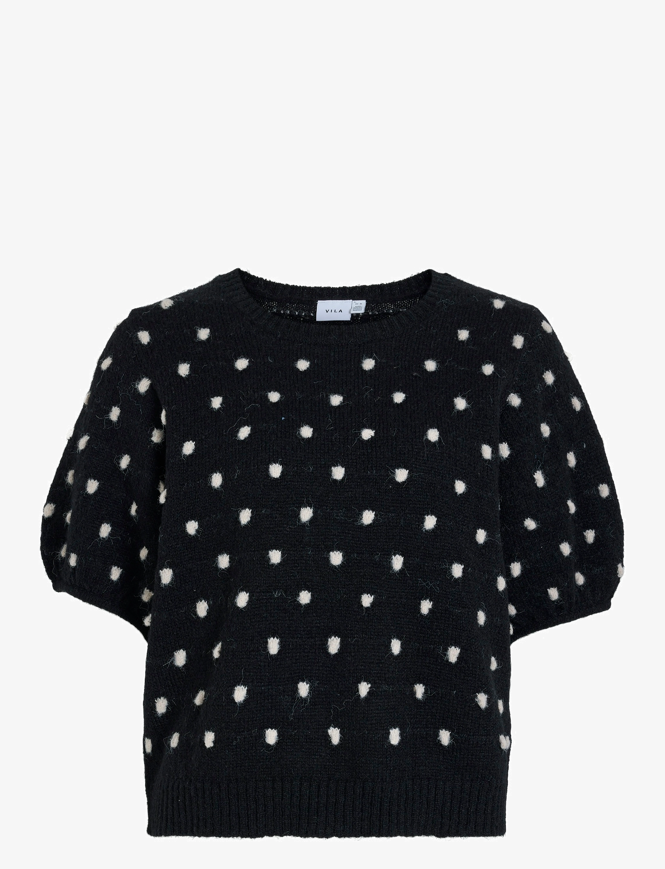 Vila VIDOTTIE 2/4 SLEEVE KNIT TOP - Pullover - BLACK BEAUTY / black