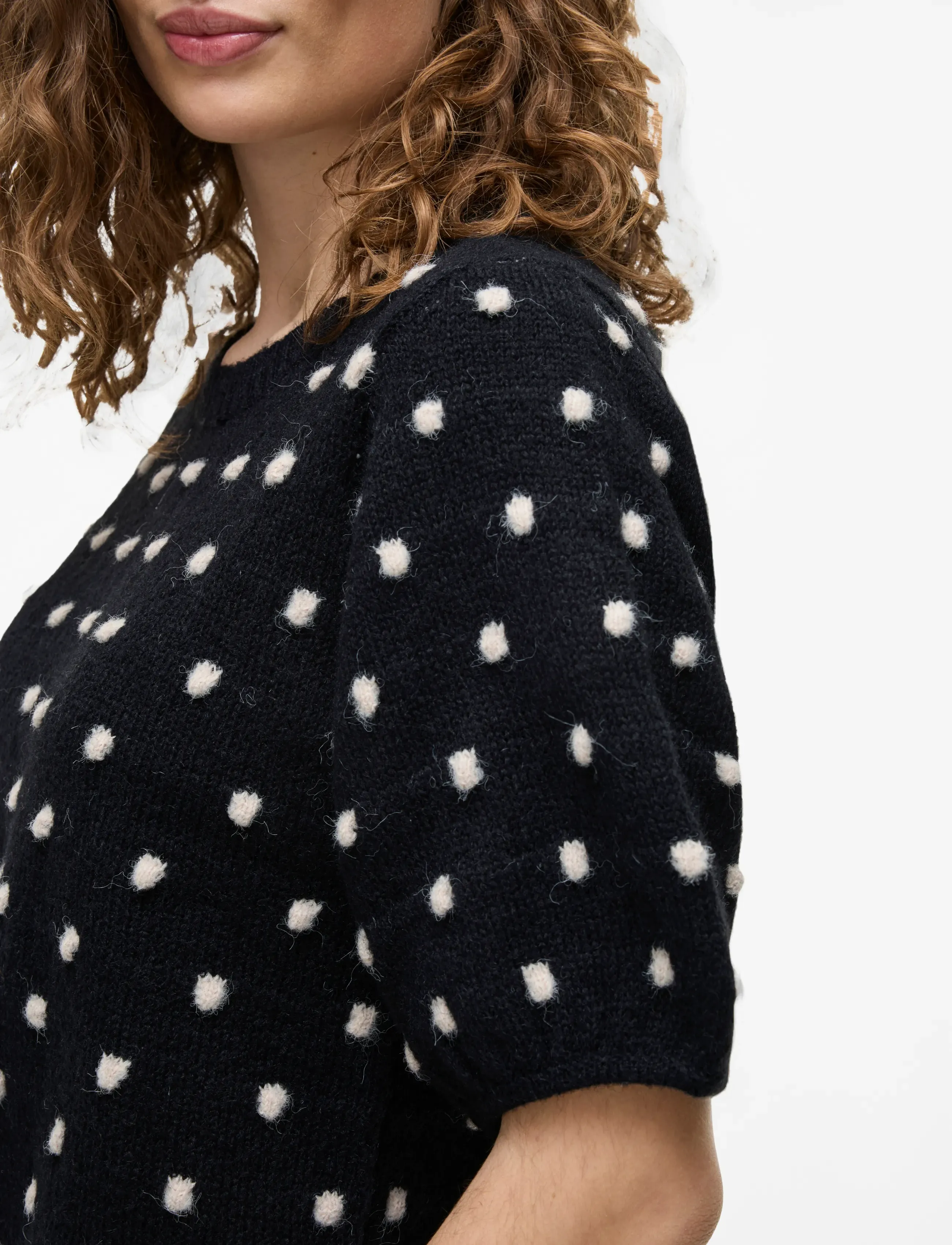 Vila - VIDOTTIE 2/4 SLEEVE KNIT TOP - pullover - black beauty - 5