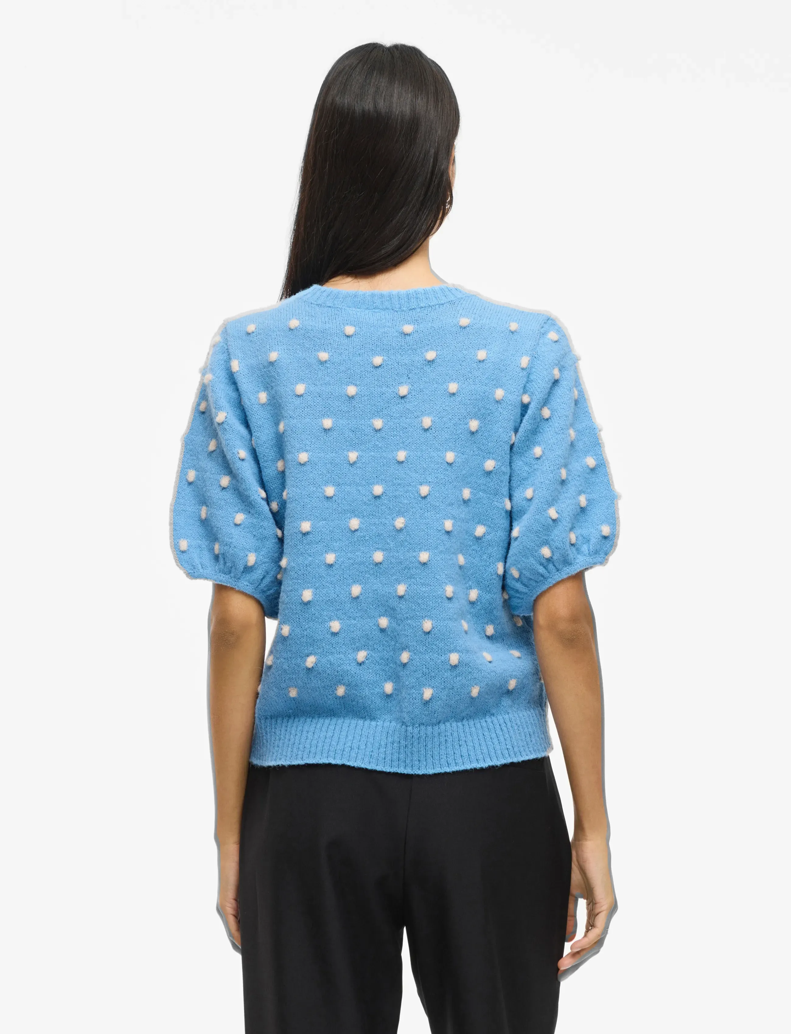 Vila - VIDOTTIE 2/4 SLEEVE KNIT TOP - jumpers - blissful blue - 3