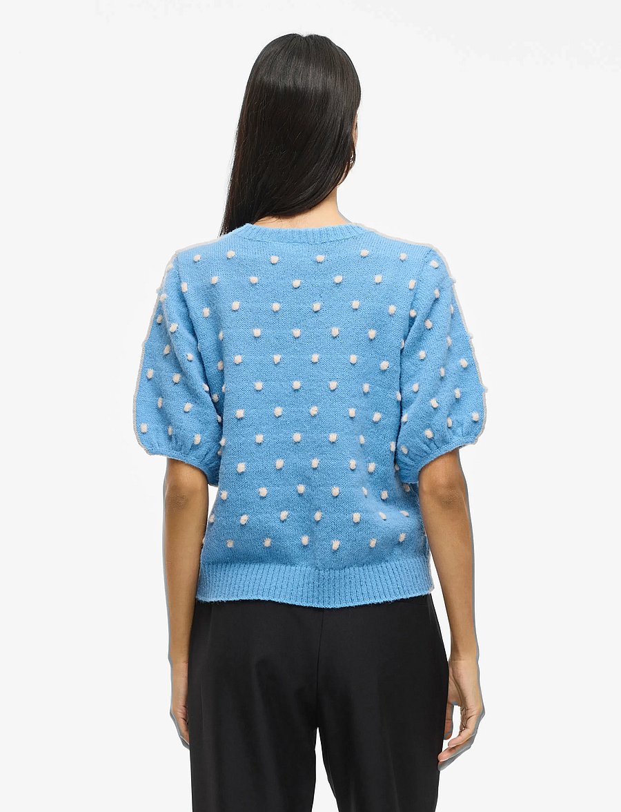 Vila - VIDOTTIE 2/4 SLEEVE KNIT TOP - striktrøjer - blissful blue - 3
