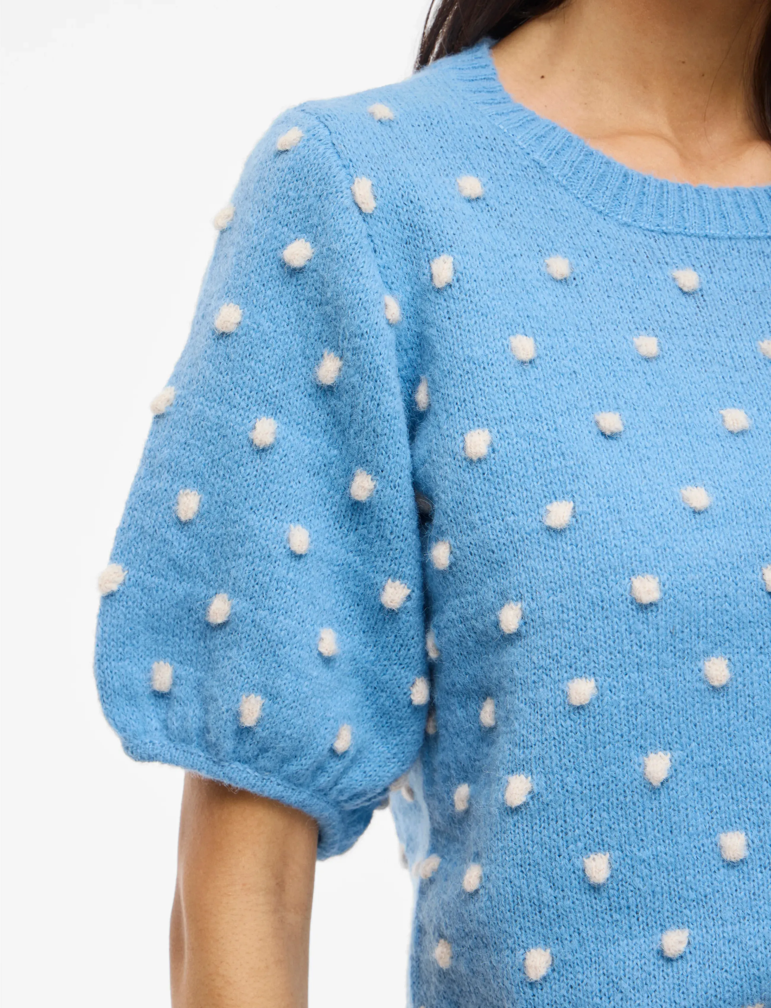 Vila - VIDOTTIE 2/4 SLEEVE KNIT TOP - jumpers - blissful blue - 5