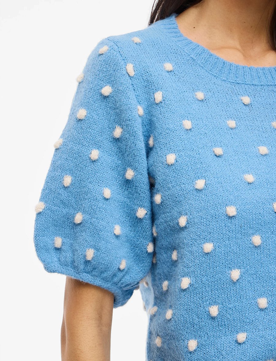 Vila - VIDOTTIE 2/4 SLEEVE KNIT TOP - striktrøjer - blissful blue - 5