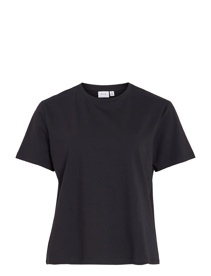 Vila - VINORA S/S T-SHIRT - NOOS - t-shirts - black beauty - 1
