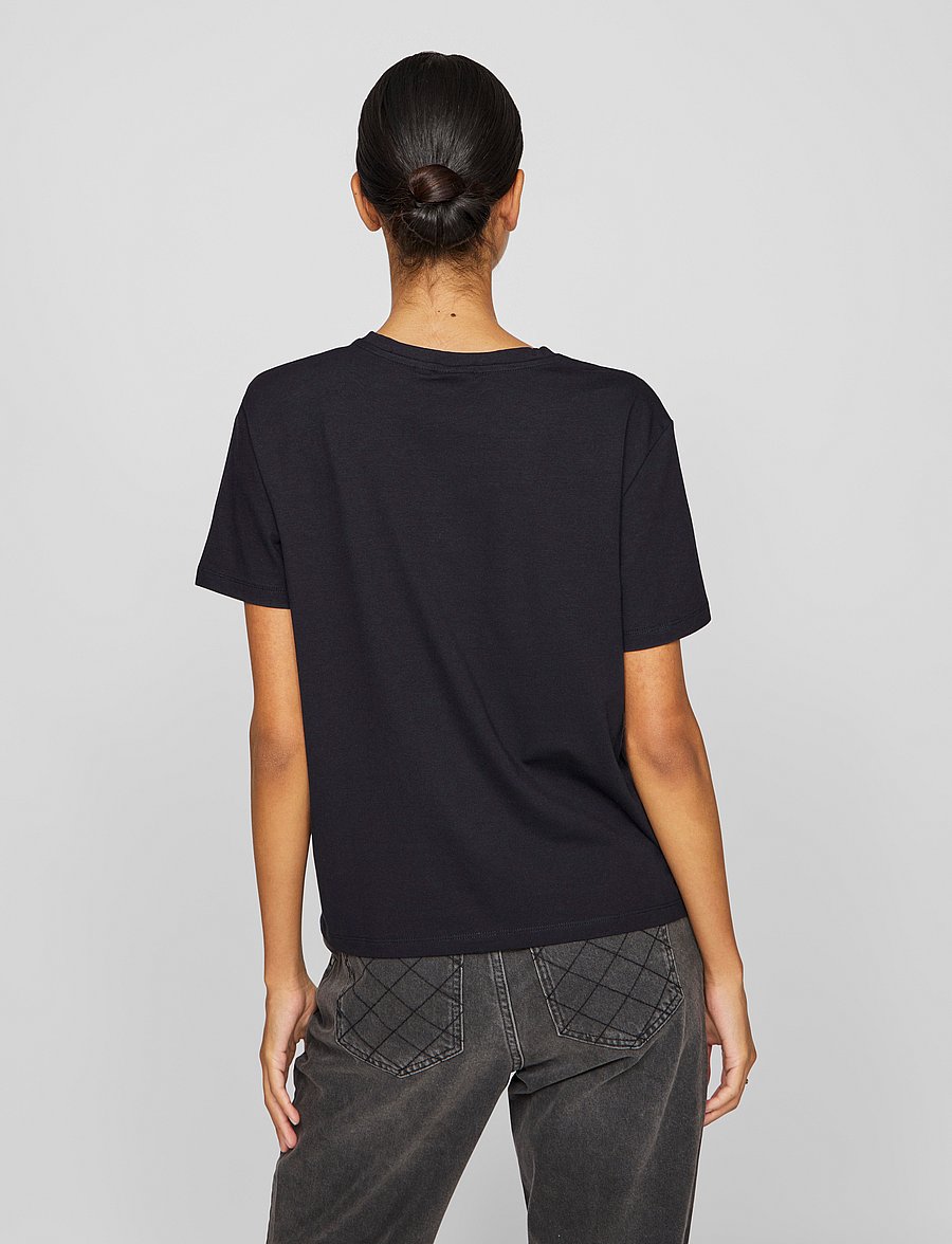 Vila - VINORA S/S T-SHIRT - NOOS - t-shirts - black beauty - 3