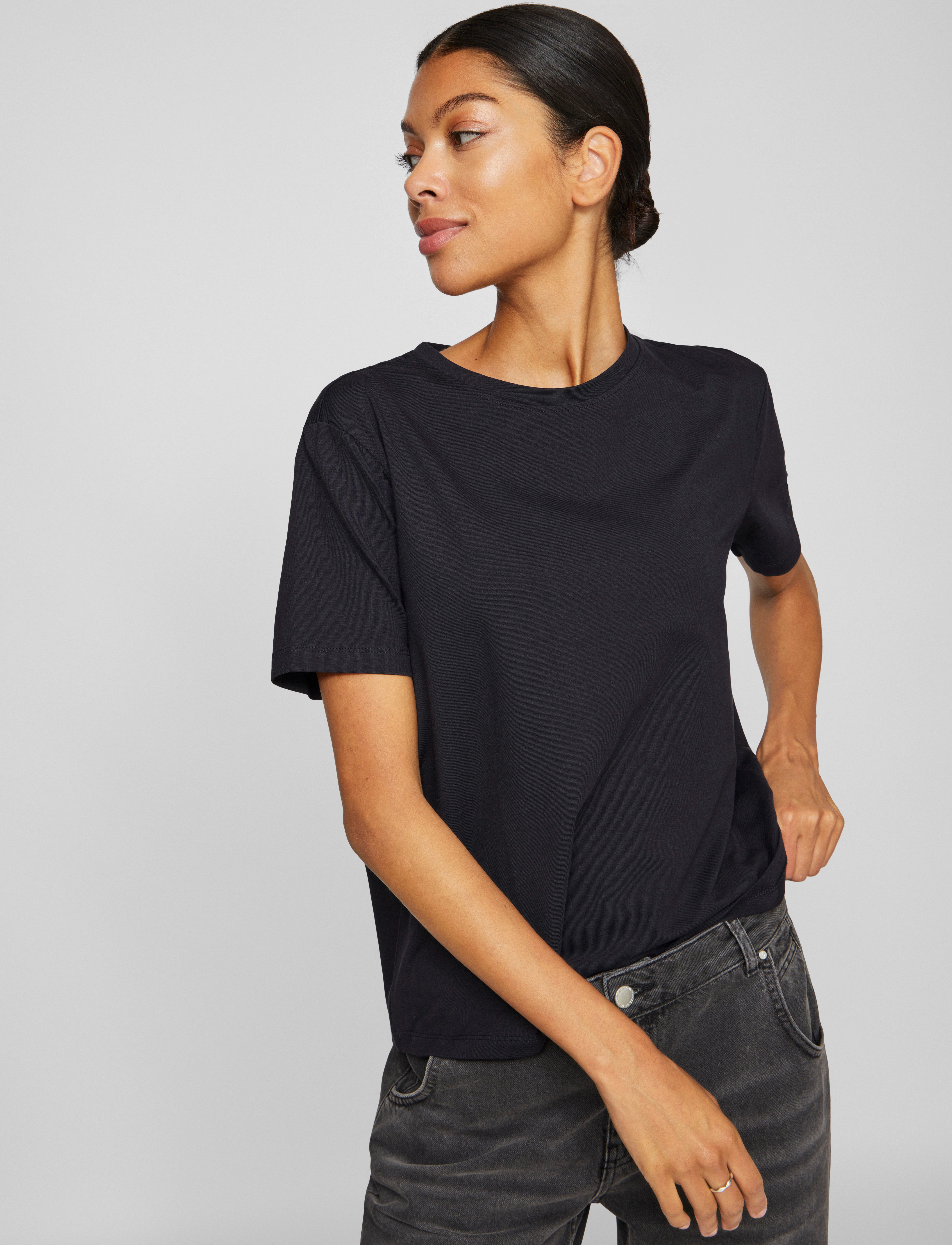 Vila - VINORA S/S T-SHIRT - NOOS - t-shirts - black beauty - 4