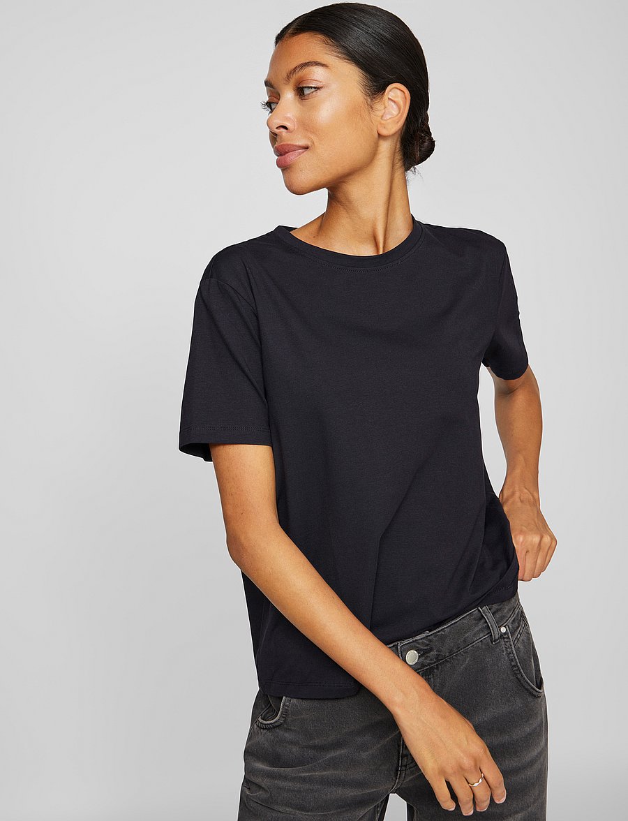 Vila - VINORA S/S T-SHIRT - NOOS - t-shirts - black beauty - 4