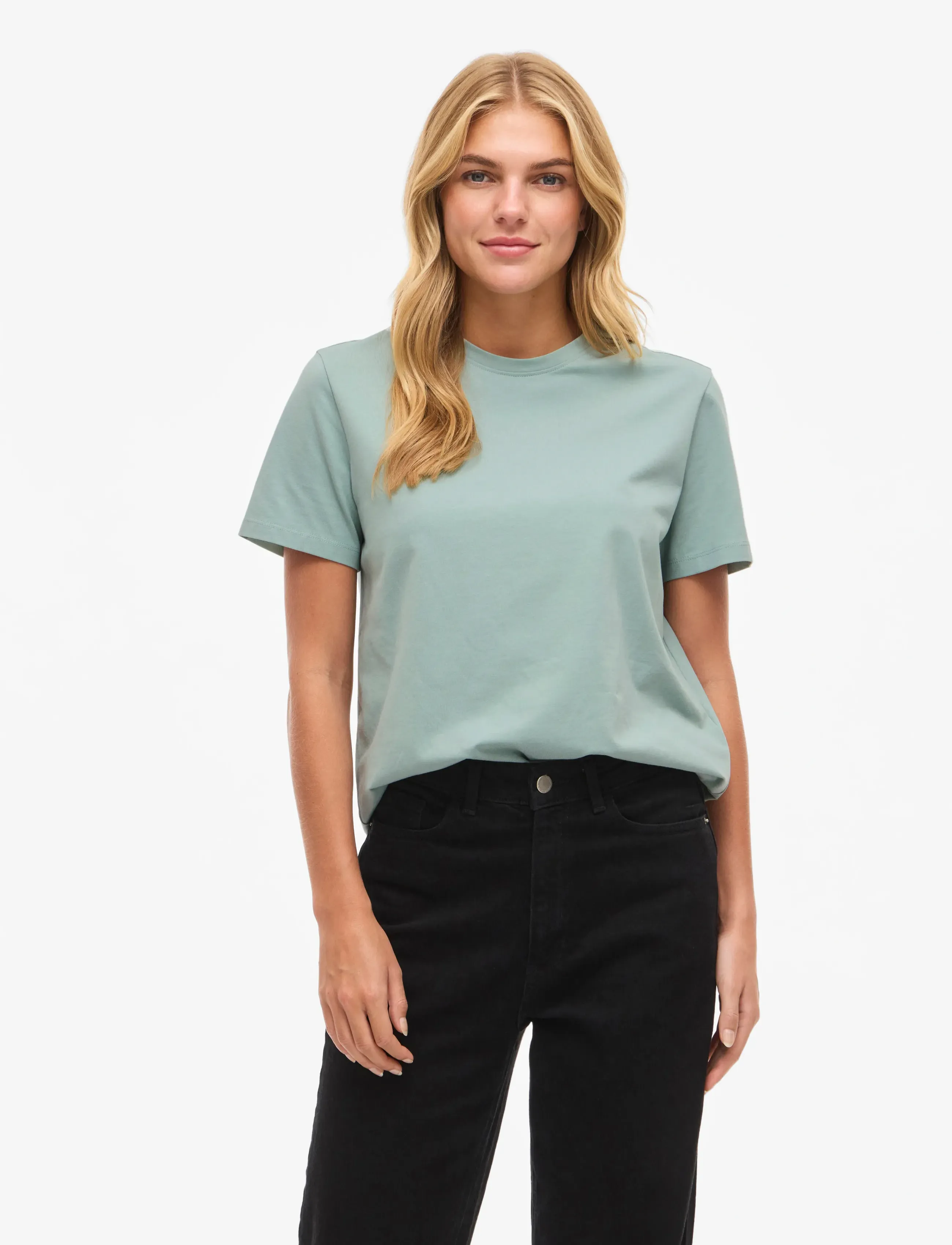 Vila VINORA S/S T-SHIRT - NOOS - T-shirts - BLUE SURF / green