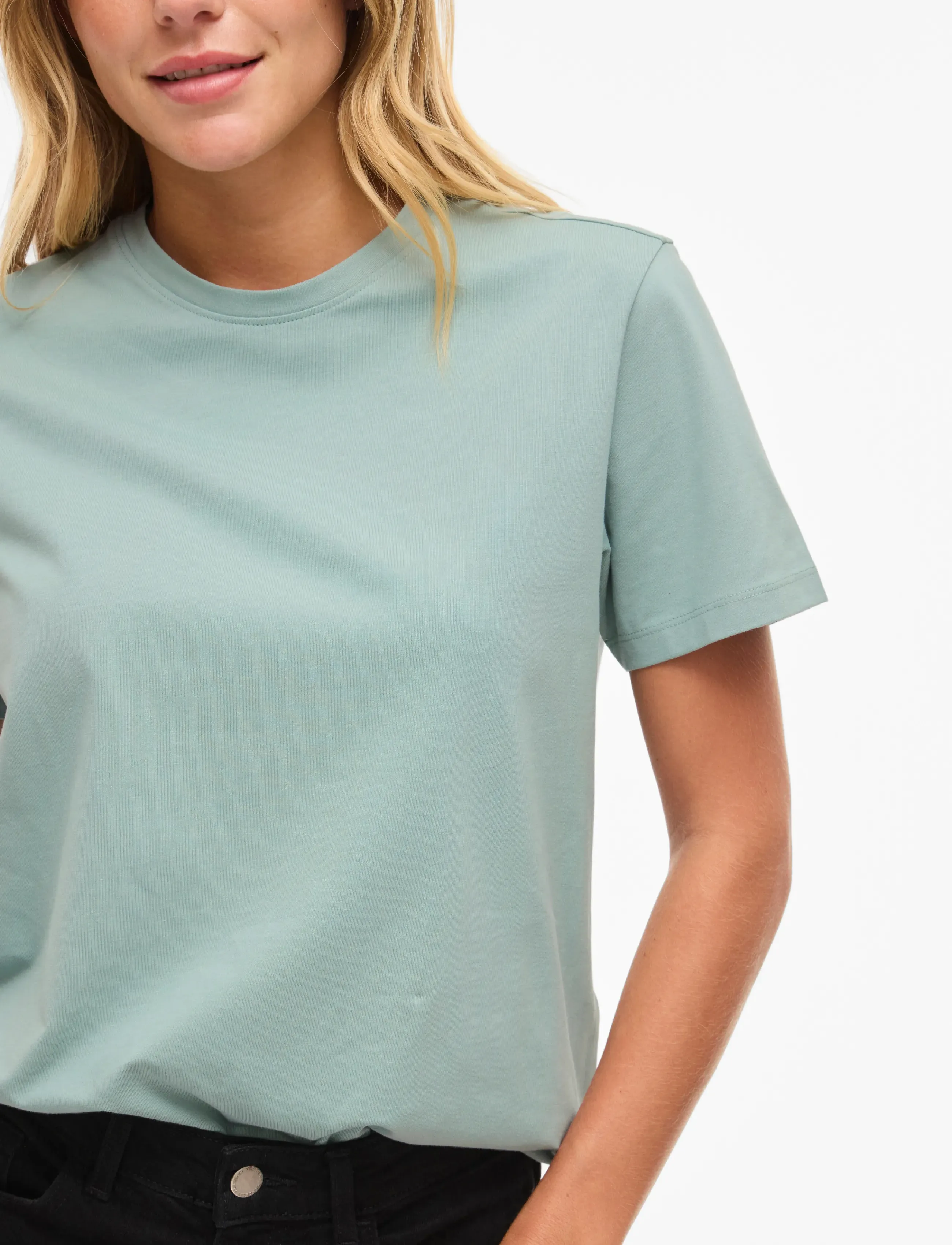 Vila - VINORA S/S T-SHIRT - NOOS - t-shirts - blue surf - 5