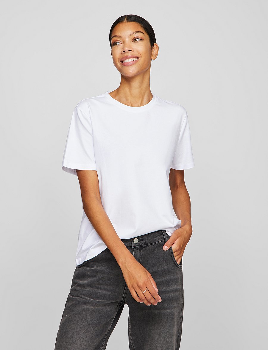 Vila - VINORA S/S T-SHIRT - NOOS - t-särgid - bright white - 0