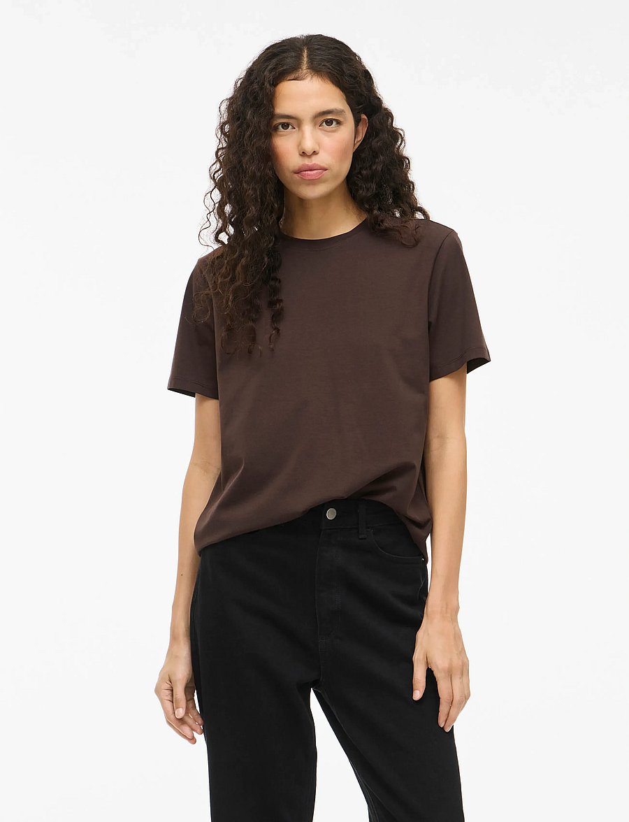 Vila - VINORA S/S T-SHIRT - NOOS - t-särgid - coffee bean - 0