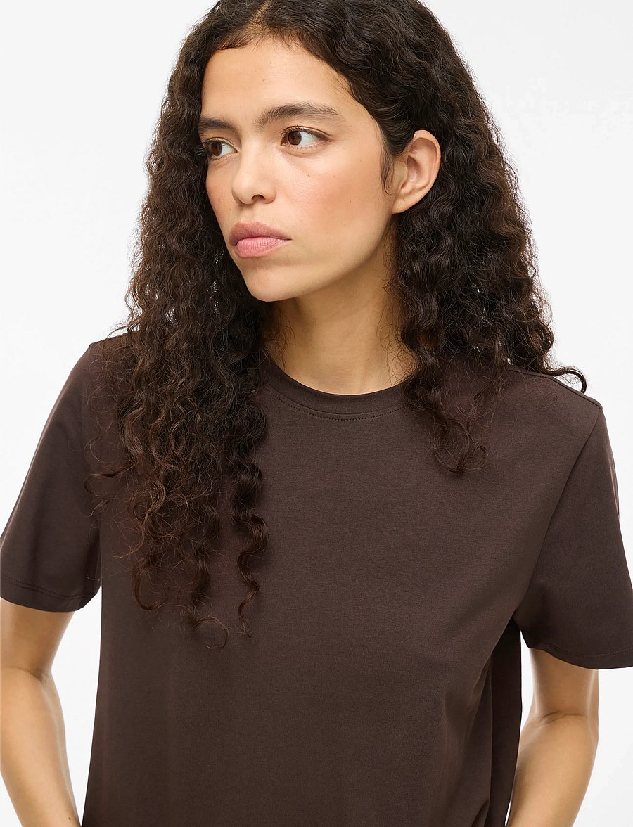 Vila - VINORA S/S T-SHIRT - NOOS - t-särgid - coffee bean - 5