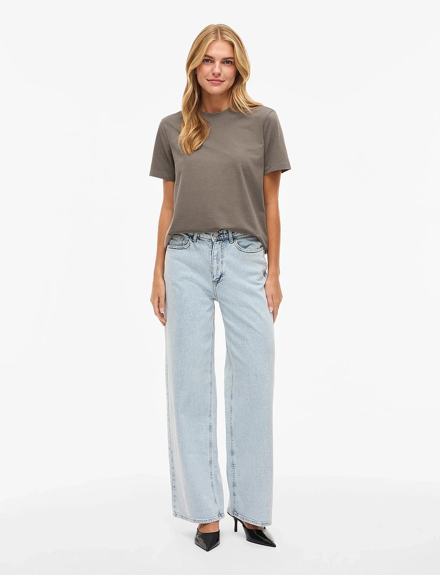 Vila - VINORA S/S T-SHIRT - NOOS - t-shirts - falcon - 4